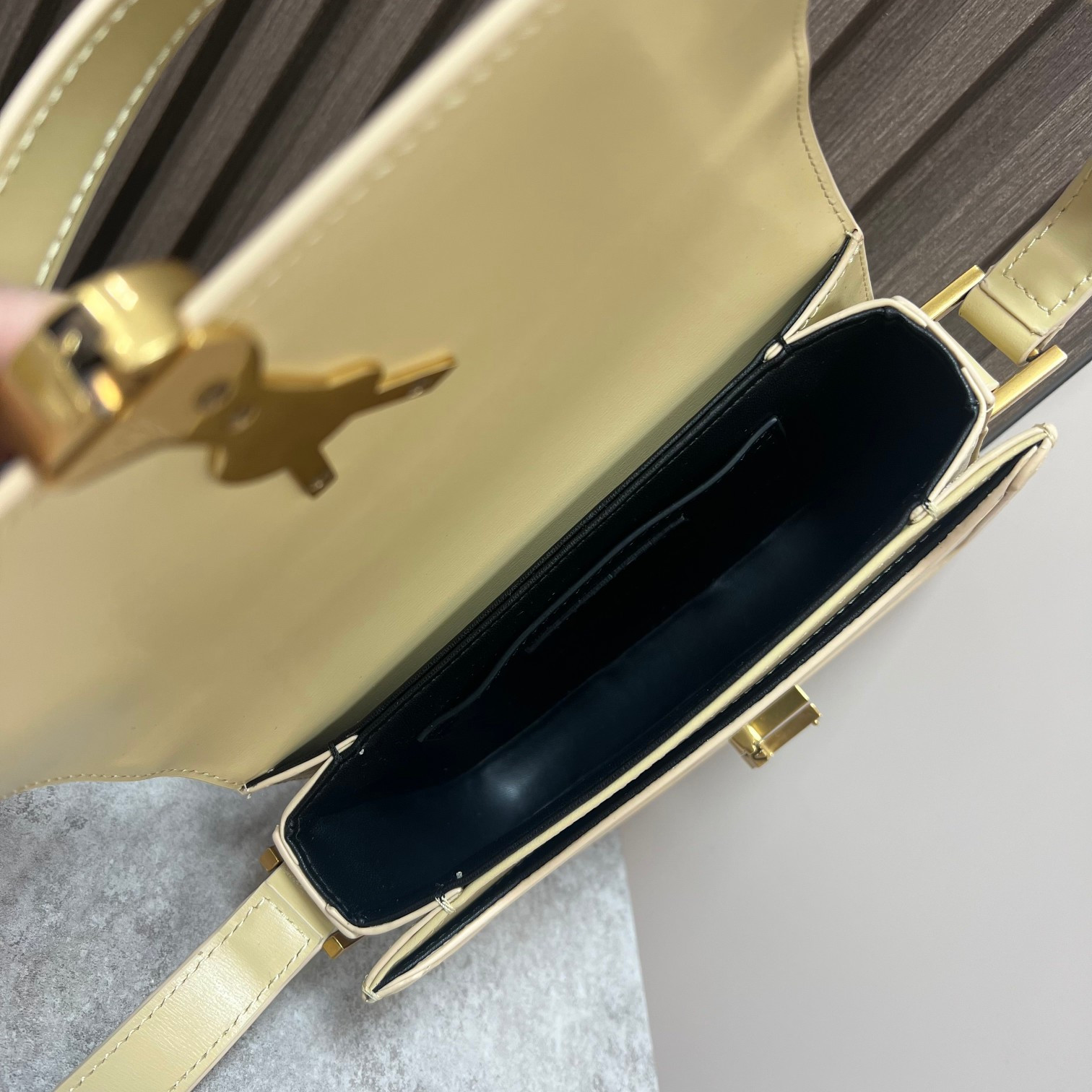 YSL SOLFERINO SMALL SATCHEL IN BOX SAINT LAURENT YELLOW 7.4 X 5.1 X 1.9 INCHES