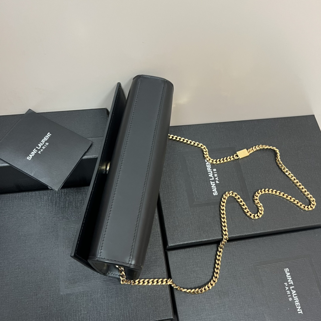 YSL KATE MEDIUM IN SMOOTH LEATHER BLACK 9.4 X 5.7 X 2.1 INCHES