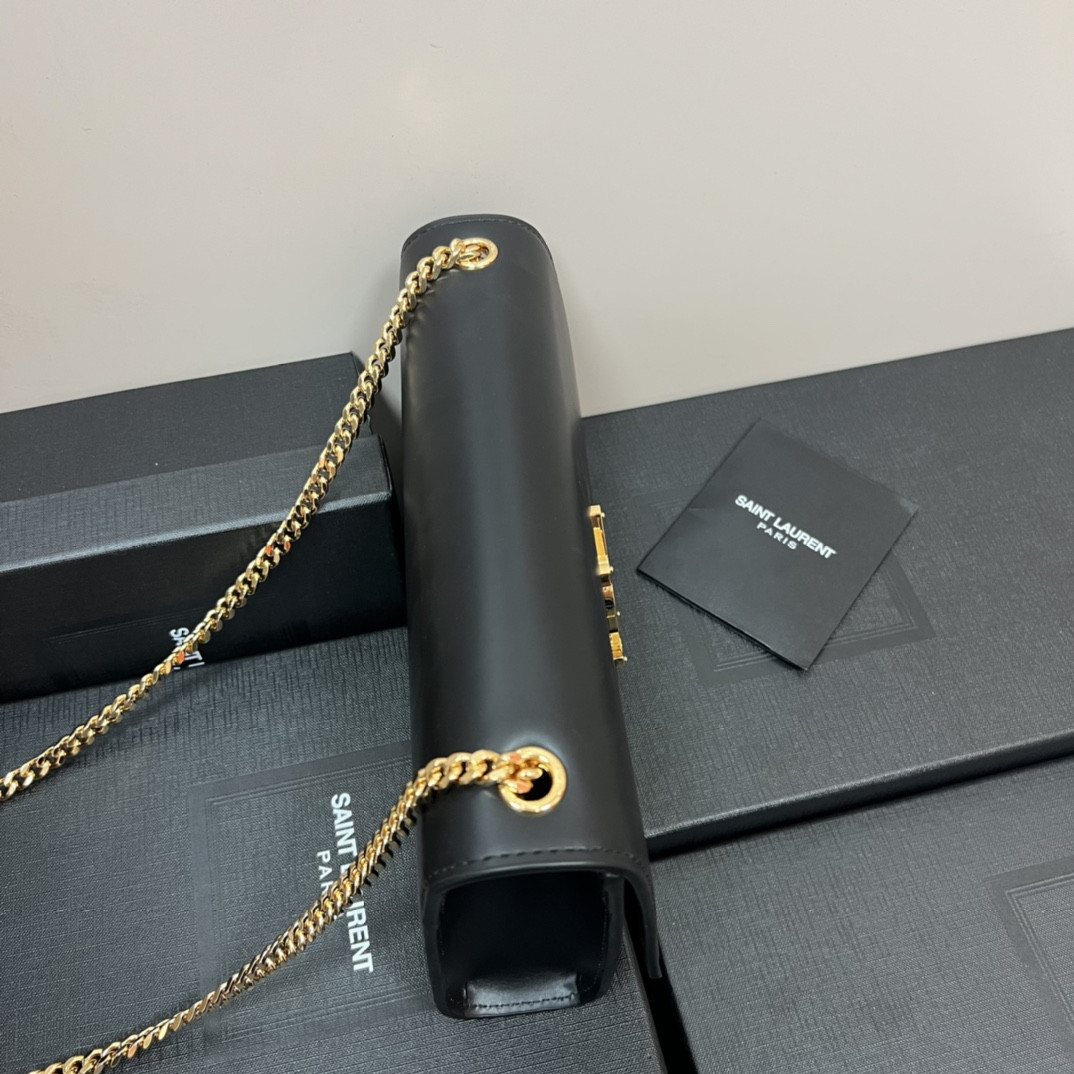 YSL KATE MEDIUM IN SMOOTH LEATHER BLACK 9.4 X 5.7 X 2.1 INCHES