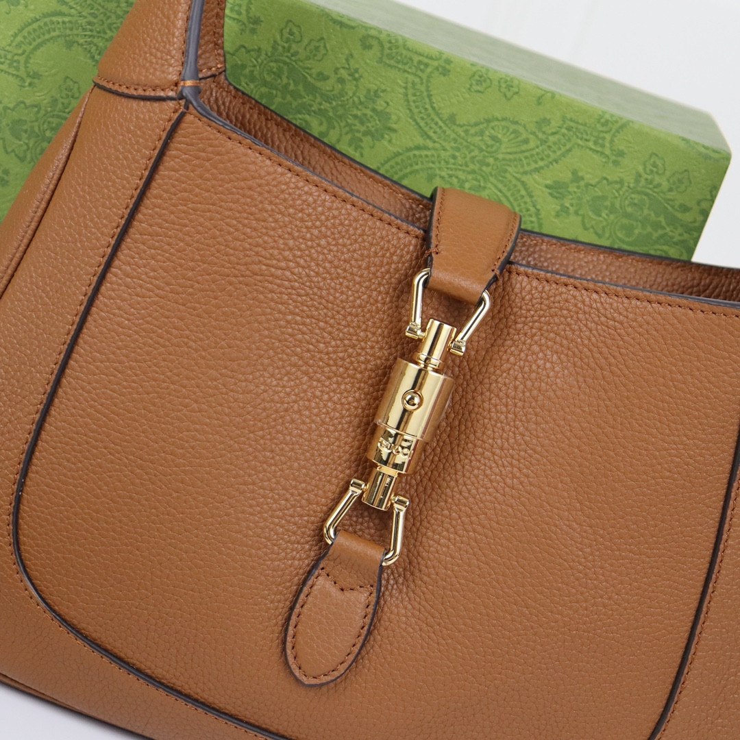 GUCCI JACKIE SMALL SHOULDER BAG Brown 10.8"W x 7.5"H x 1.6"D