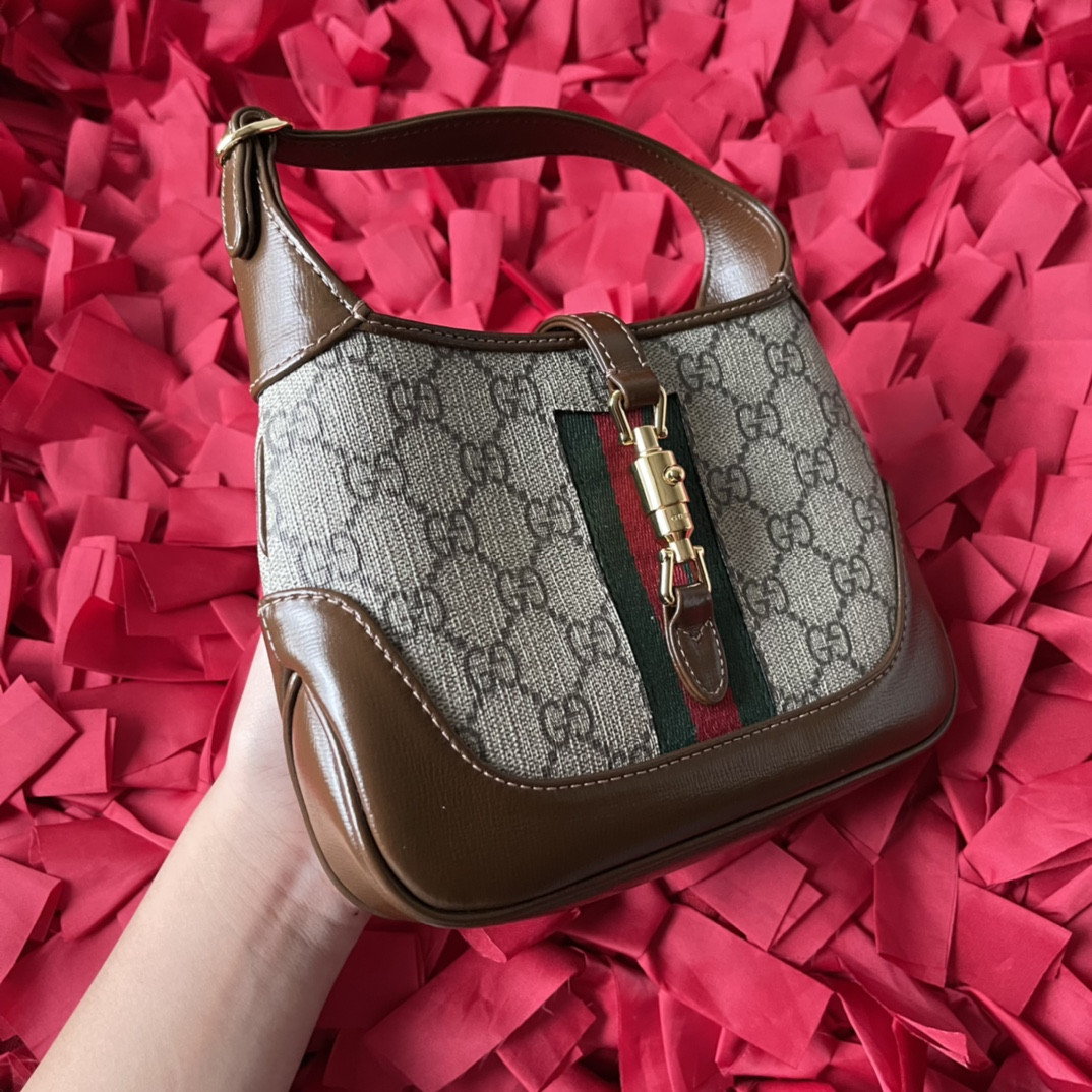 GUCCI JACKIE 1961 MINI SHOULDER BAG 7.5"W x 5.1"H x 1.2"D