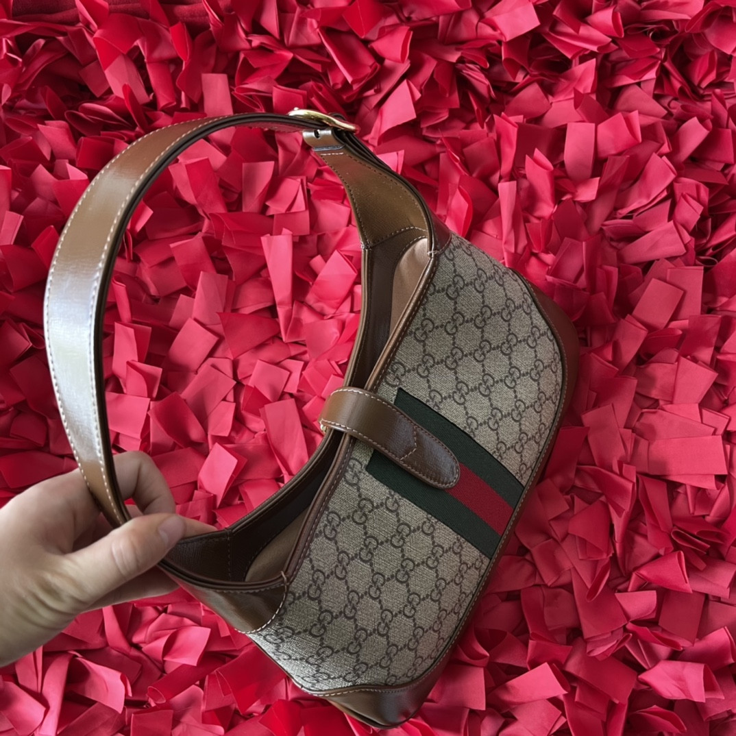 GUCCI JACKIE SMALL SHOULDER BAG 10.8"W x 7.5"H x 1.6"D