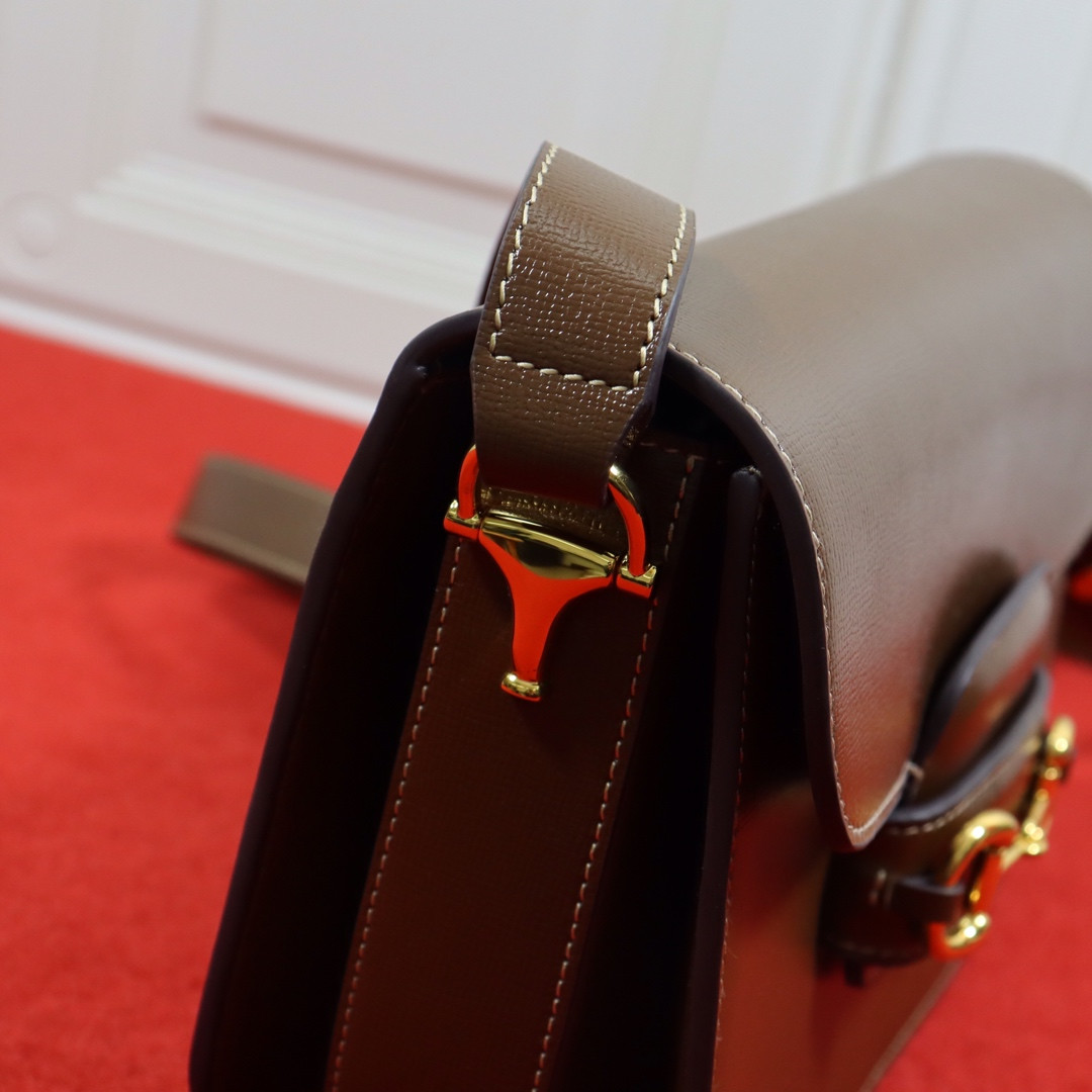 GUCCI HORSEBIT 1955 SHOULDER BAG BROWN 9.8"W x 7"H x 3.1"D