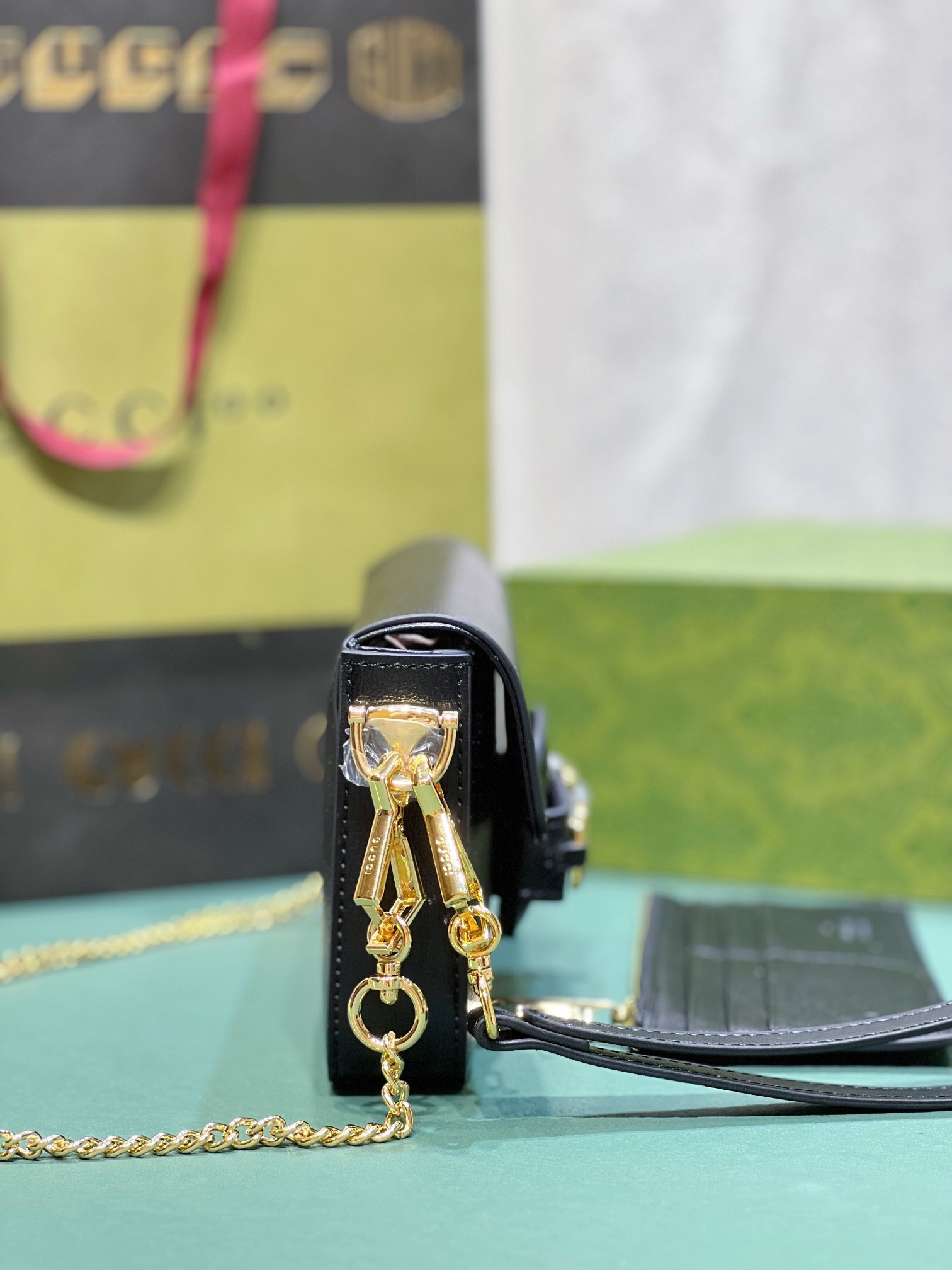 GUCCI HORSEBIT 1955 MINI BAG BLACK 8.5"W x 4.9"H x 1.2"D