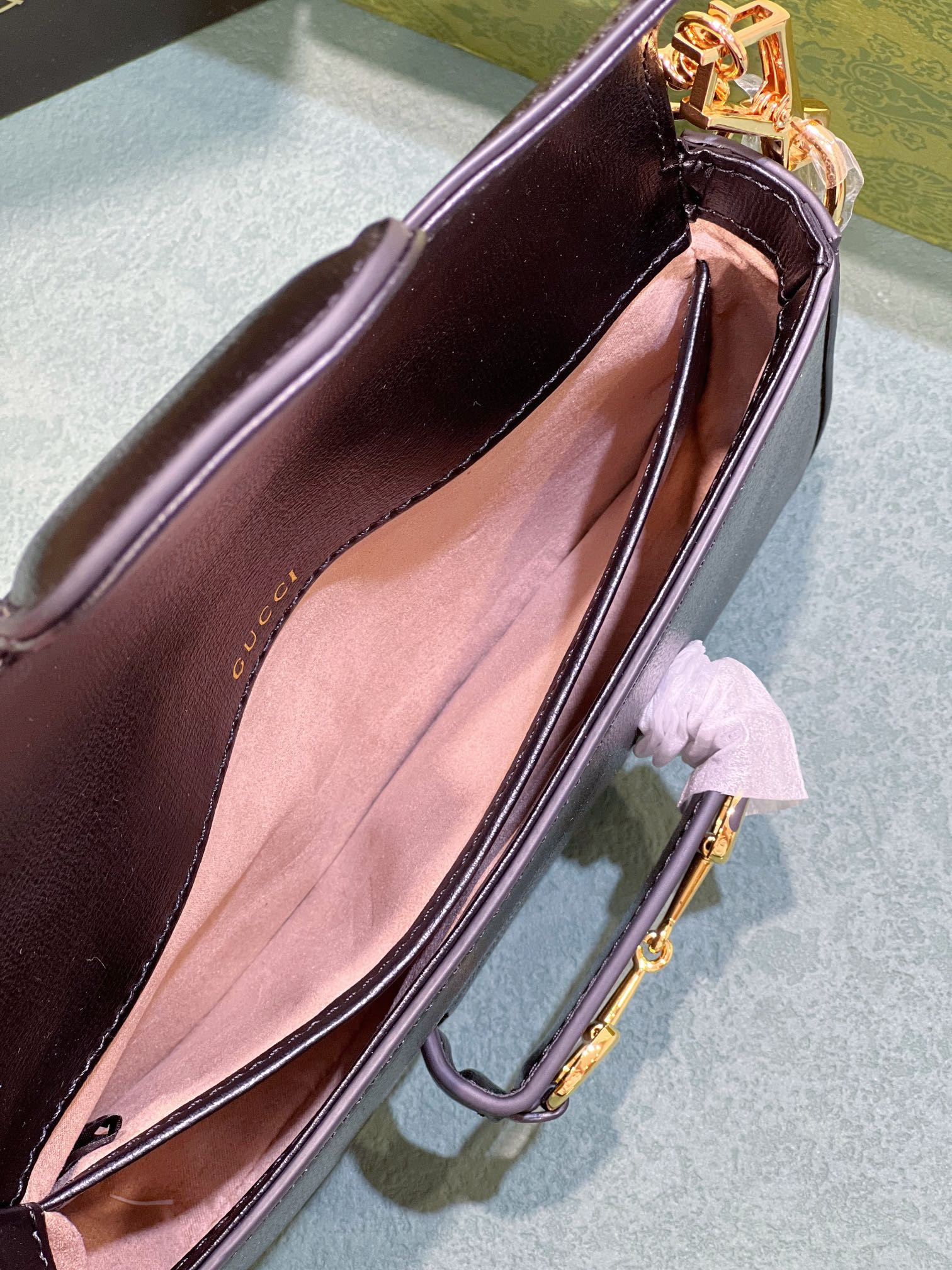 GUCCI HORSEBIT 1955 MINI BAG BLACK 8.5"W x 4.9"H x 1.2"D