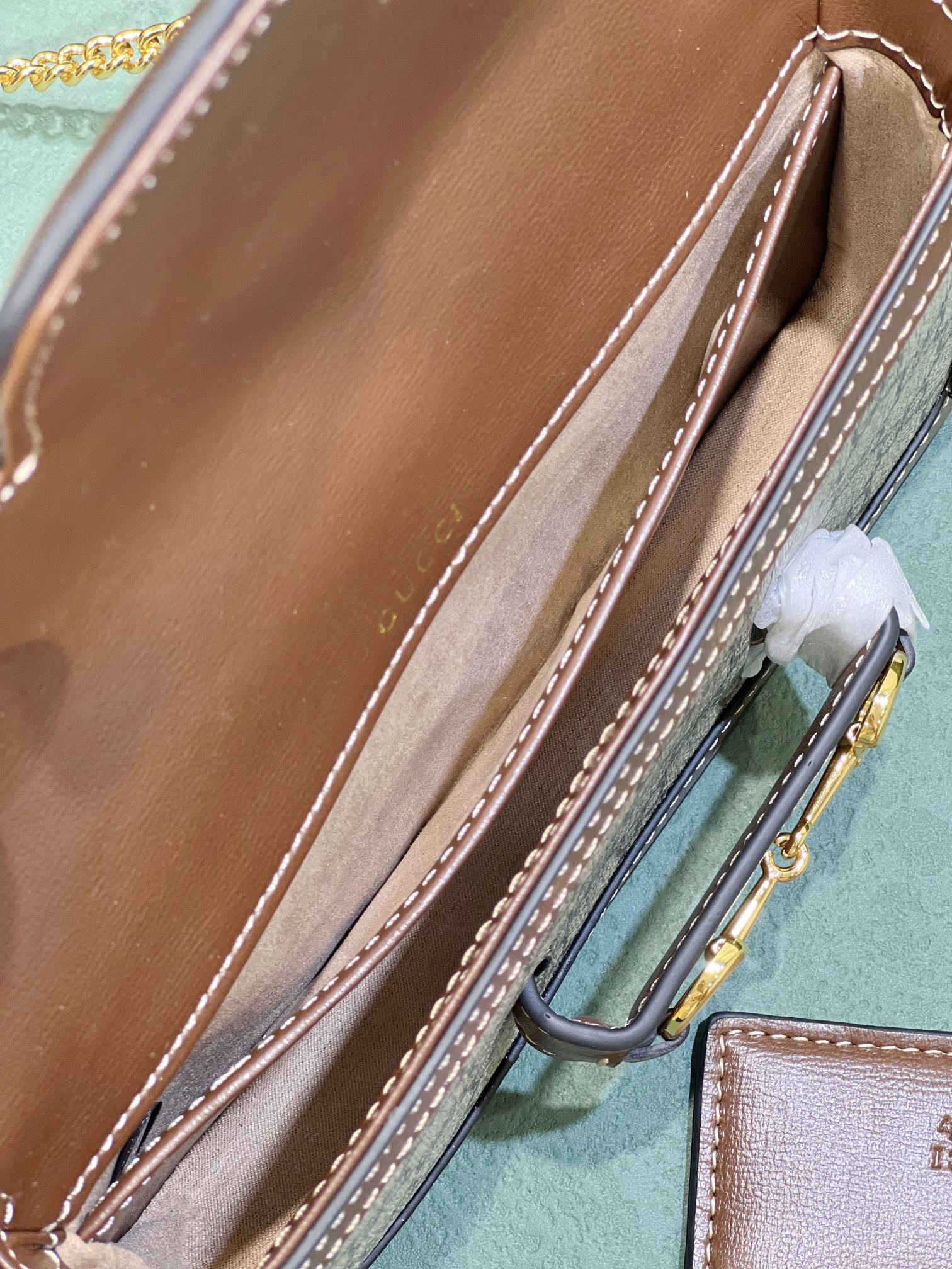 GUCCI HORSEBIT 1955 MINI BAG BROWN 8.5"W x 4.9"H x 1.2"D