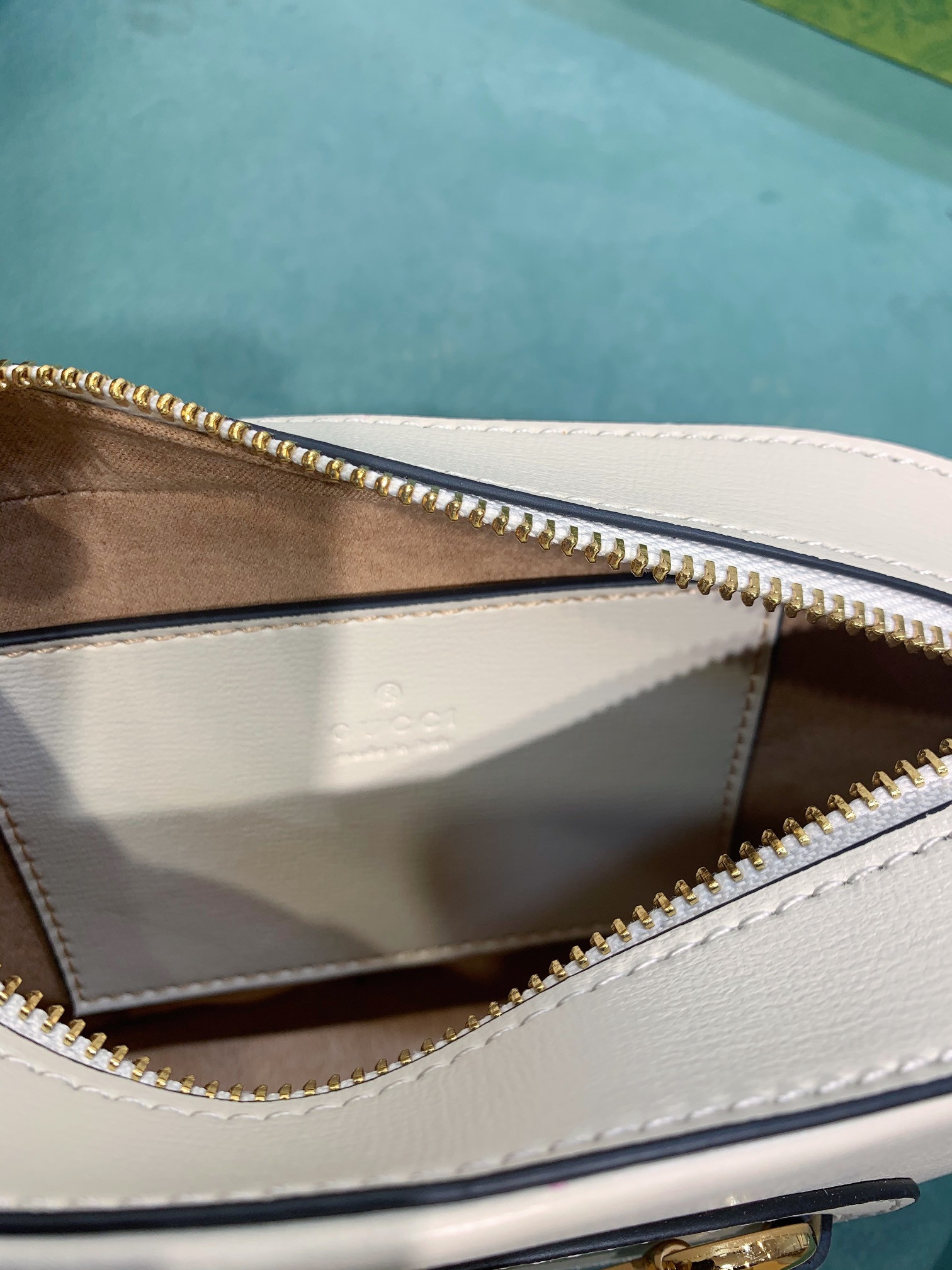 GUCCI HORSEBIT 1955 SMALL SHOULDER BAG WHITE 7.9"W x 5.1"H x 2.4"D