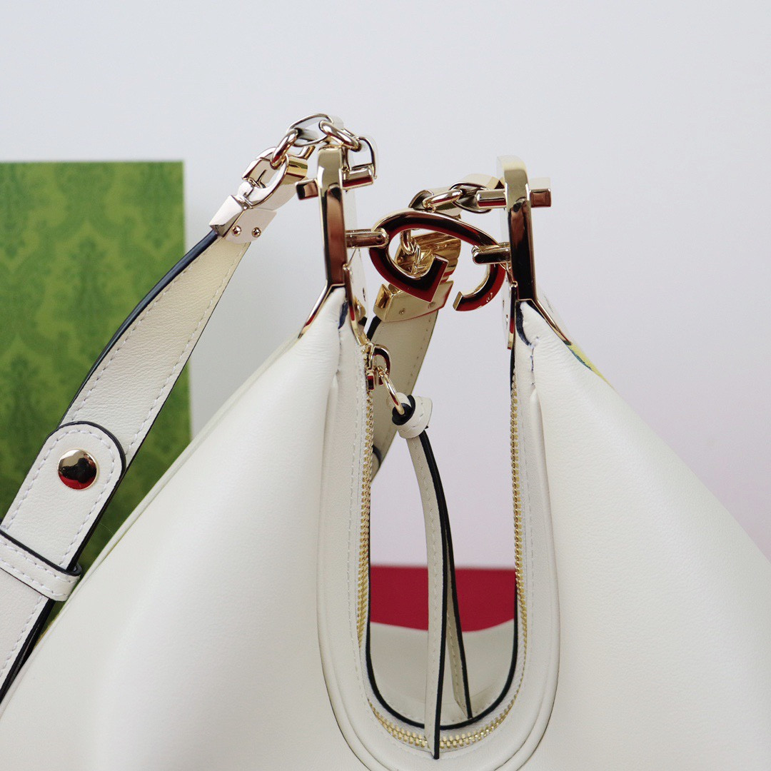 GUCCI ATTACHE MEDIUM SHOULDER BAG WHITE 13.8″W x 12.6″H x 2.4″D