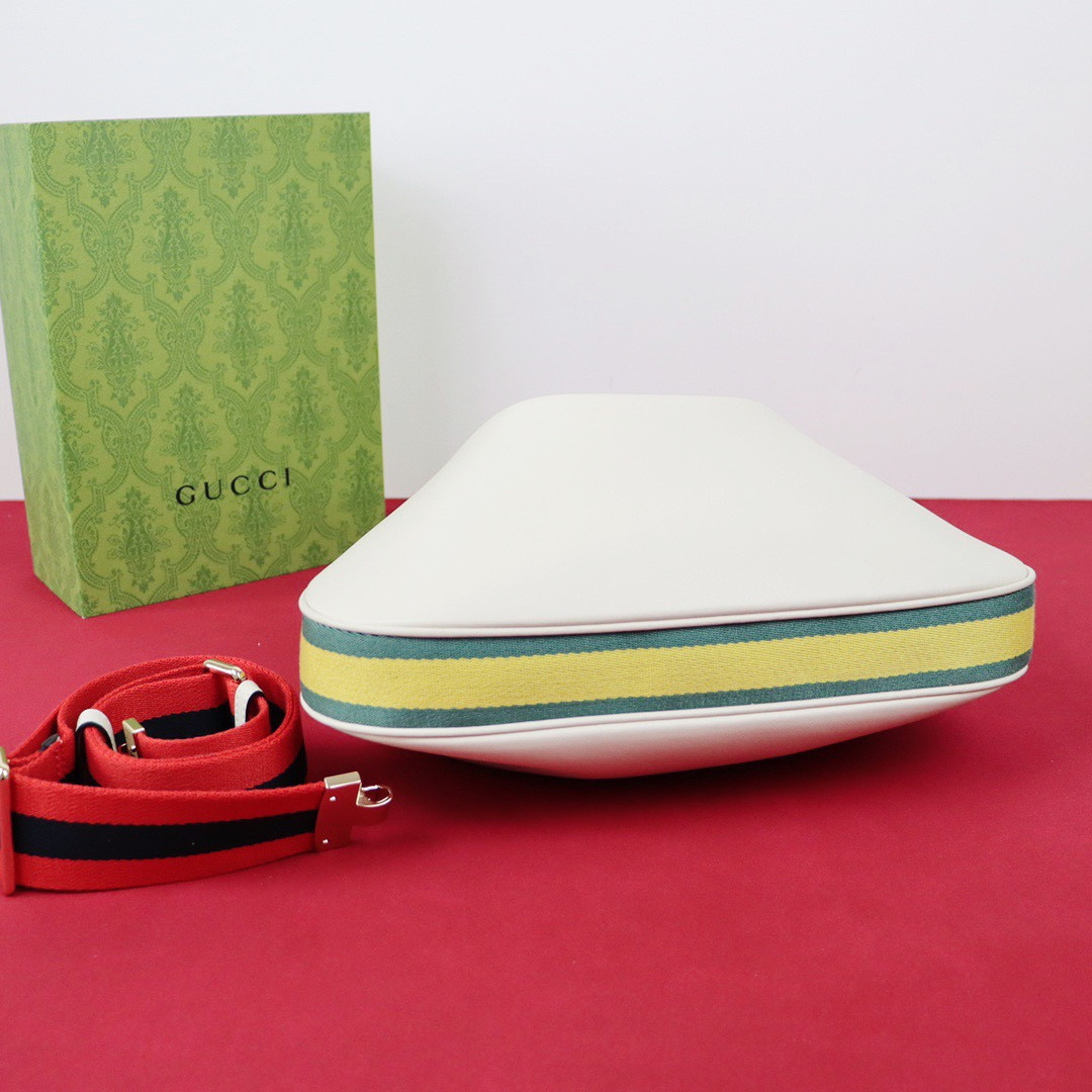 GUCCI ATTACHE MEDIUM SHOULDER BAG WHITE 13.8″W x 12.6″H x 2.4″D