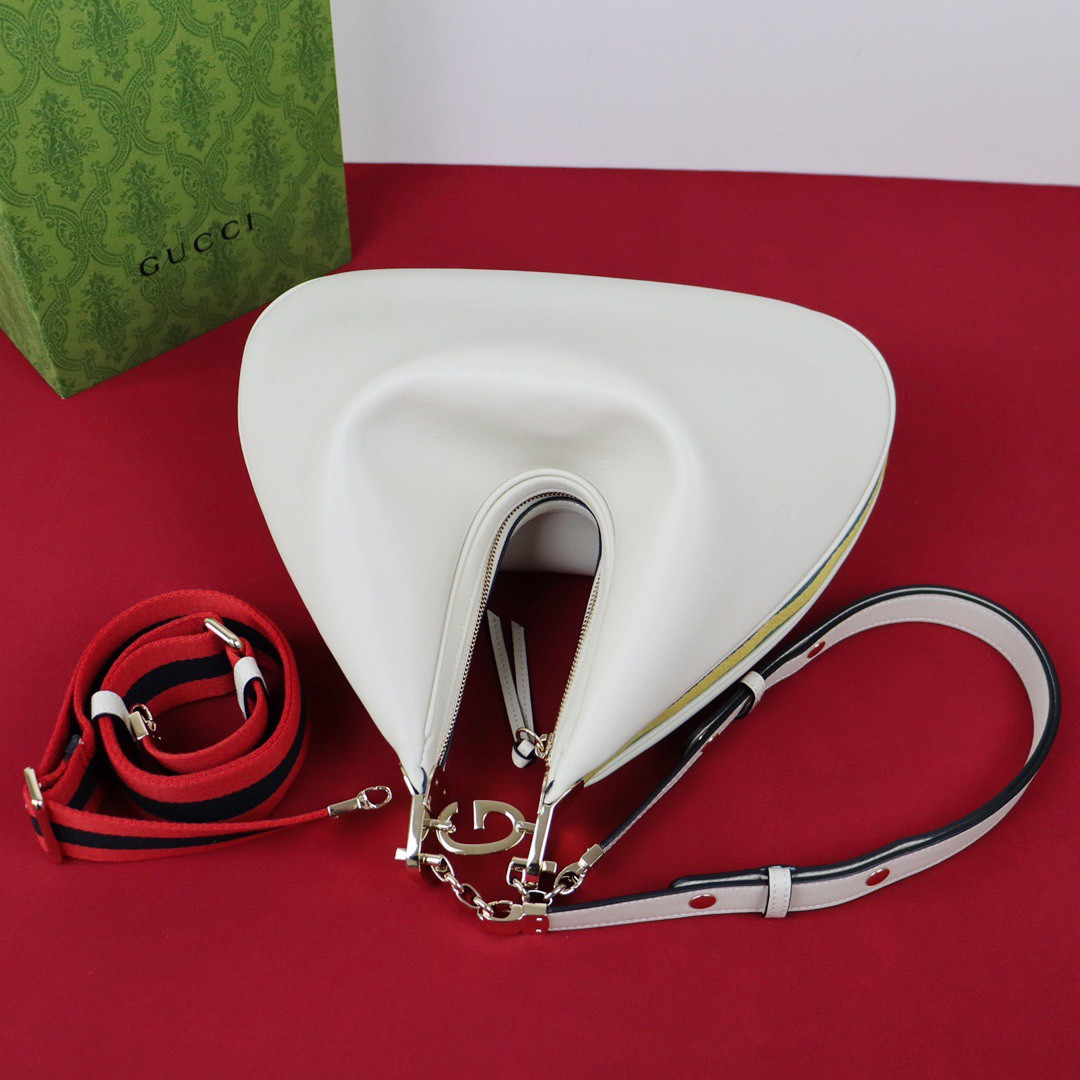 GUCCI ATTACHE MEDIUM SHOULDER BAG WHITE 13.8″W x 12.6″H x 2.4″D