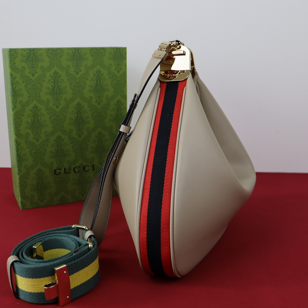 GUCCI ATTACHE MEDIUM SHOULDER BAG GRAY 13.8″W x 12.6″H x 2.4″D