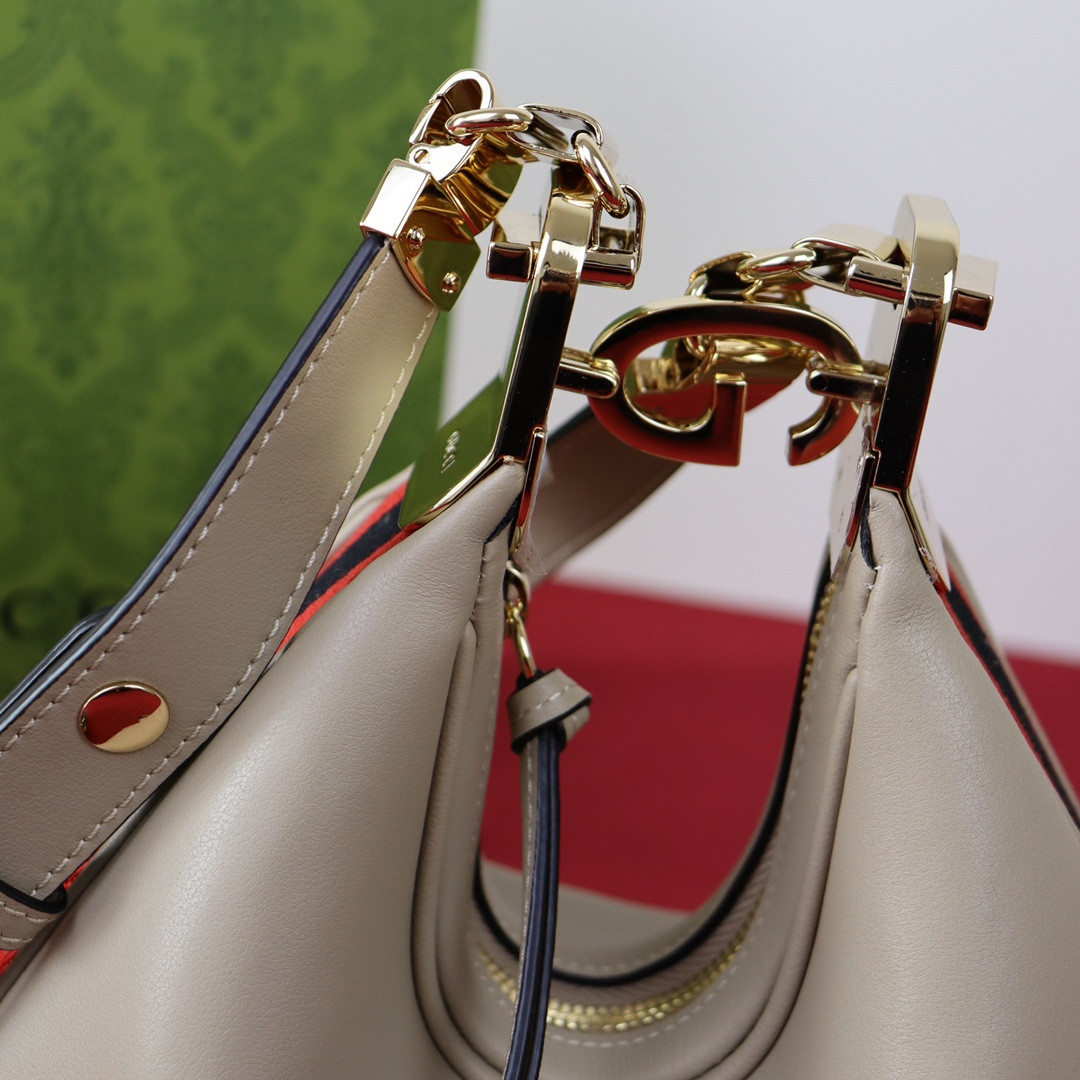 GUCCI ATTACHE SMALL SHOULDER BAG GRAY 9"W x 8.7"H x 2"D