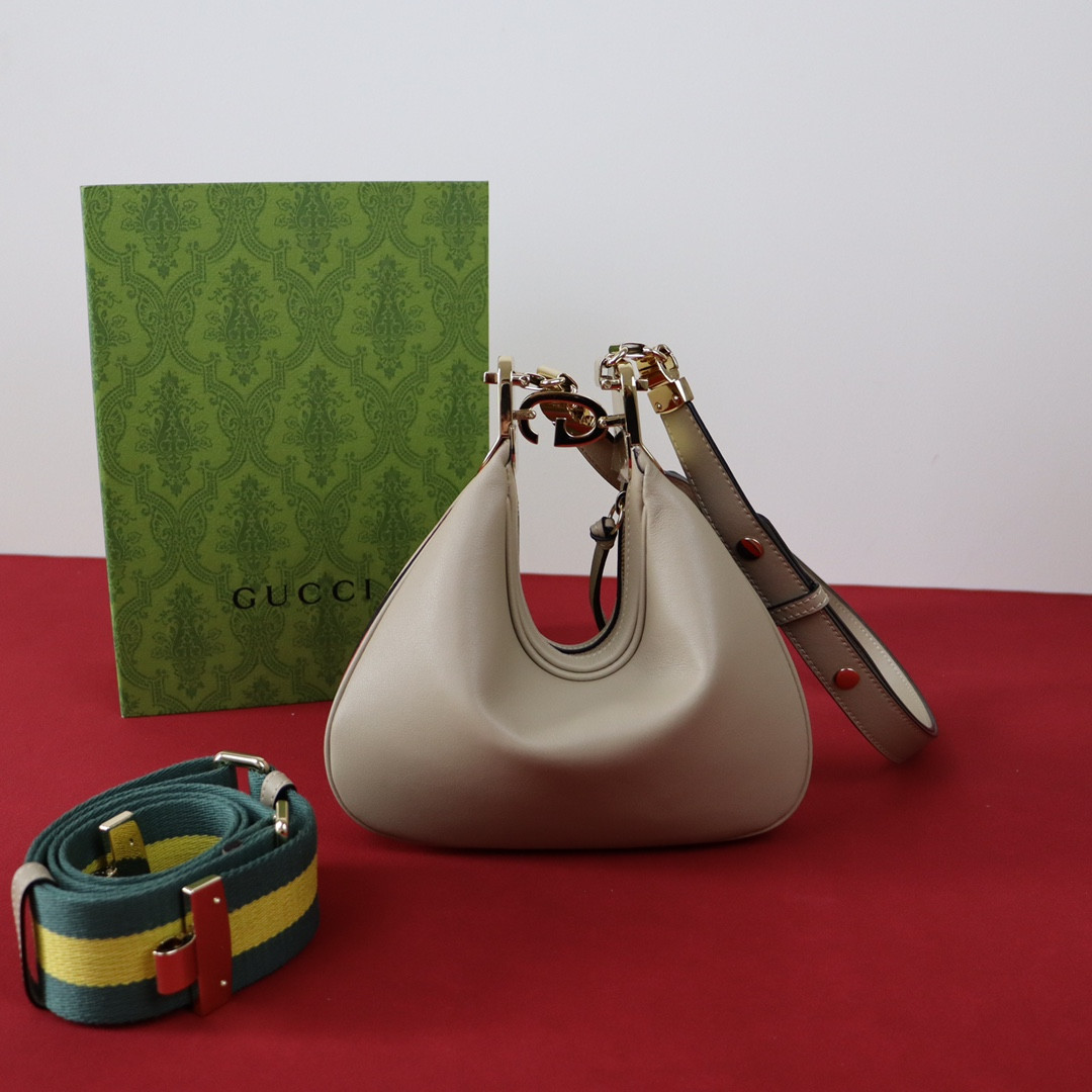 GUCCI ATTACHE SMALL SHOULDER BAG GRAY 9"W x 8.7"H x 2"D