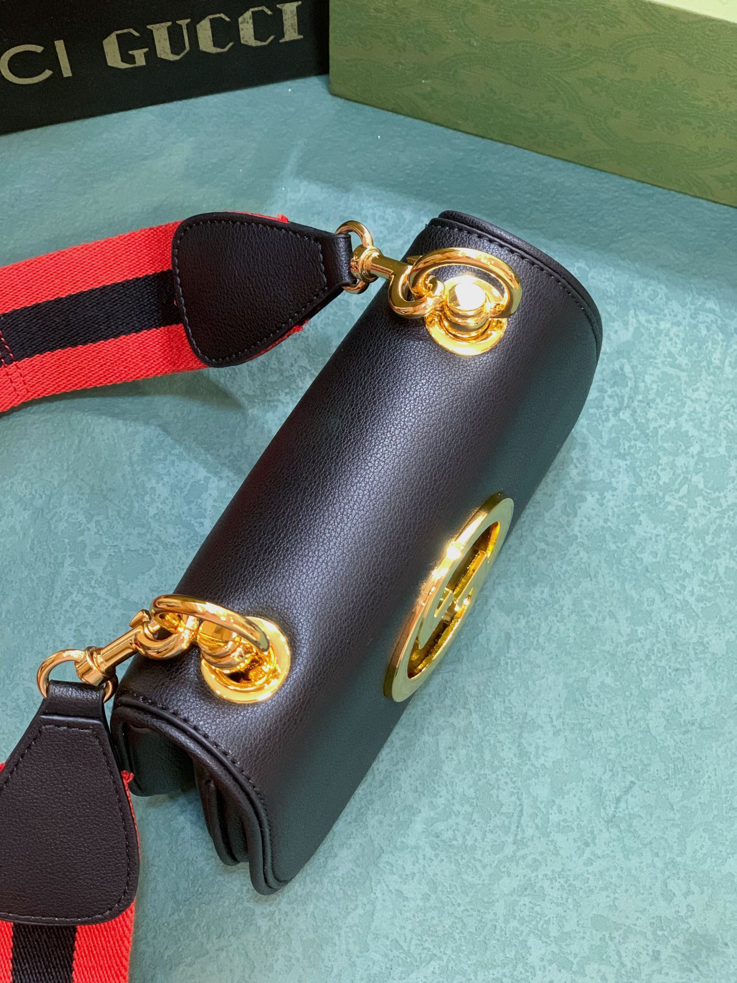 GUCCI BLONDIE MINI BAG BLACK 8.7"W x 5.1"H x 2.2"D