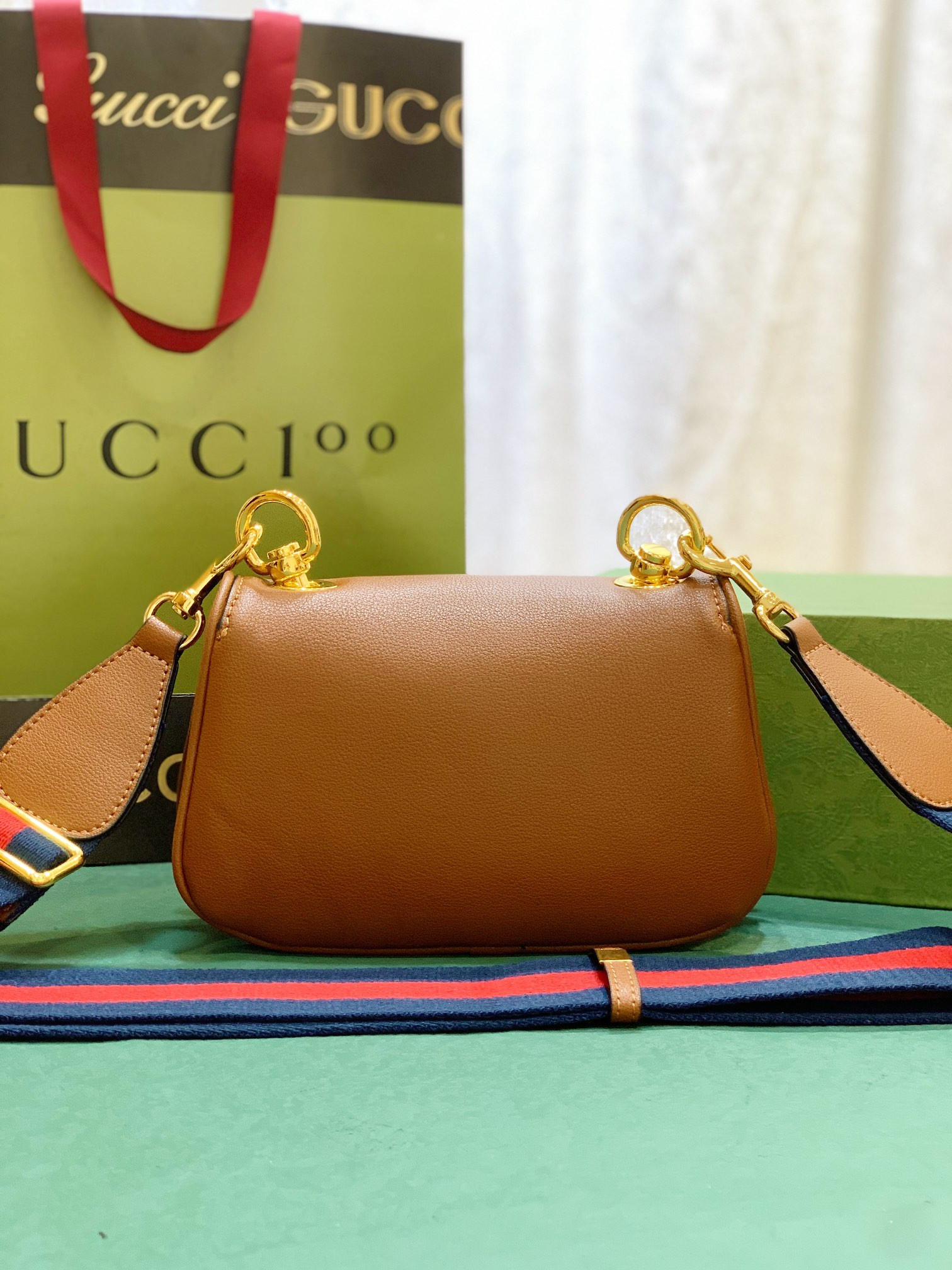 GUCCI BLONDIE MINI BAG COFFEE 8.7"W x 5.1"H x 2.2"D