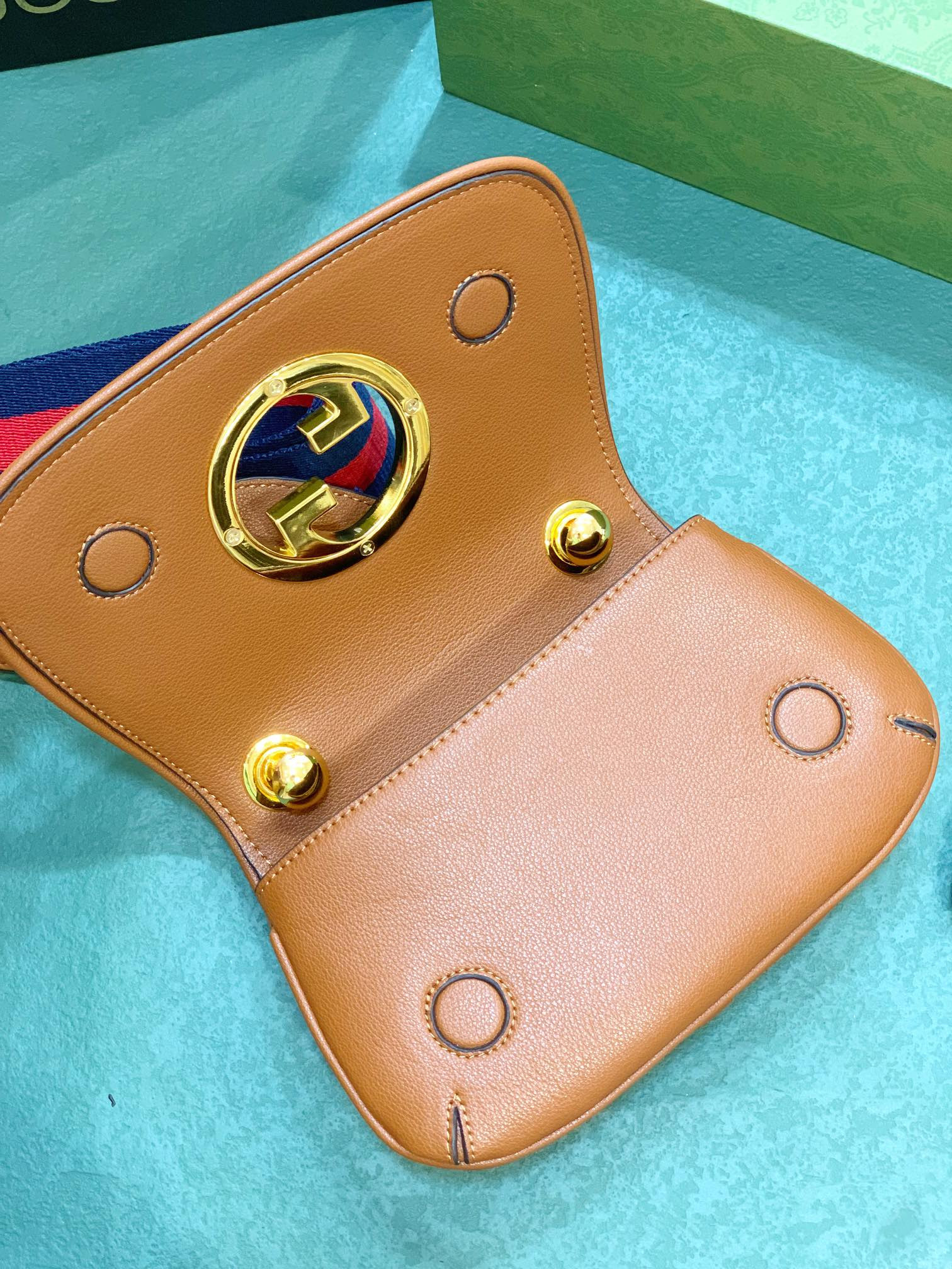 GUCCI BLONDIE MINI BAG COFFEE 8.7"W x 5.1"H x 2.2"D