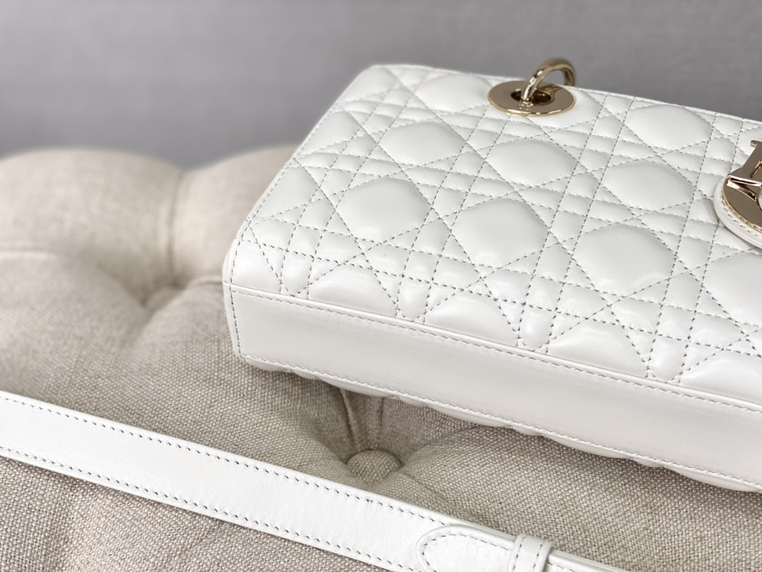 Dior Lady D-Joy bag medium White 26 x 13.5 x 5 cm