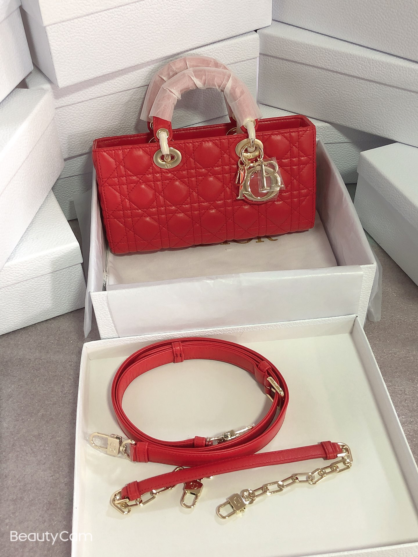 Dior Lady D-Joy bag medium RED 26 x 13.5 x 5 cm