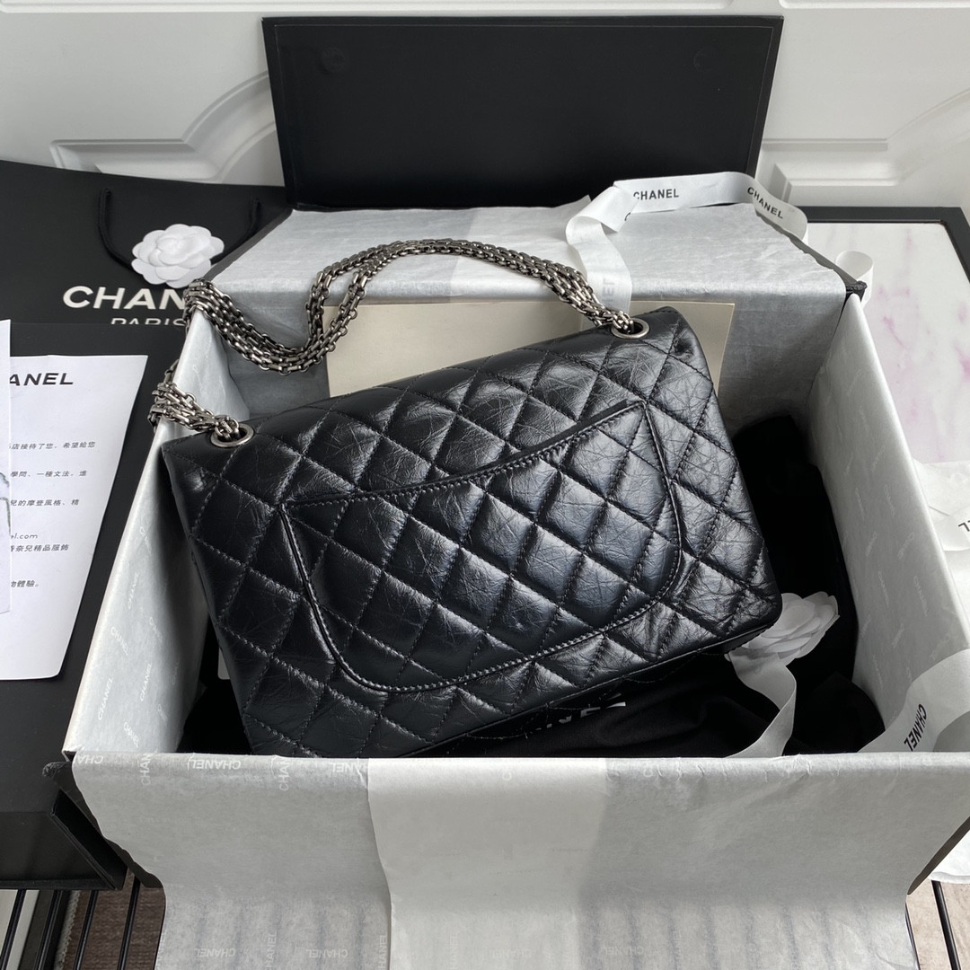 CHANEL LARGE 2.55 HANDBAG Black 7.6 × 10.9 × 2.9 in
