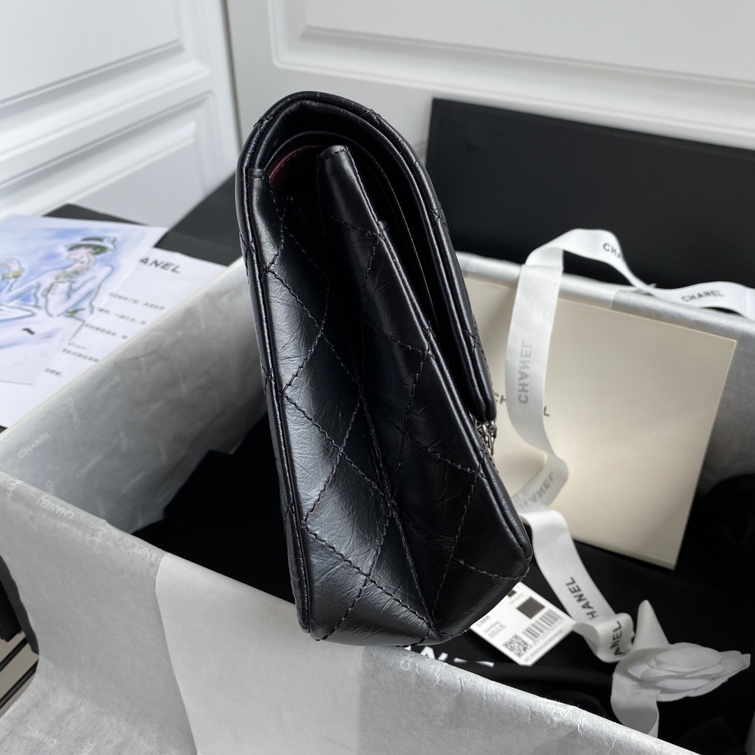 CHANEL LARGE 2.55 HANDBAG Black 7.6 × 10.9 × 2.9 in