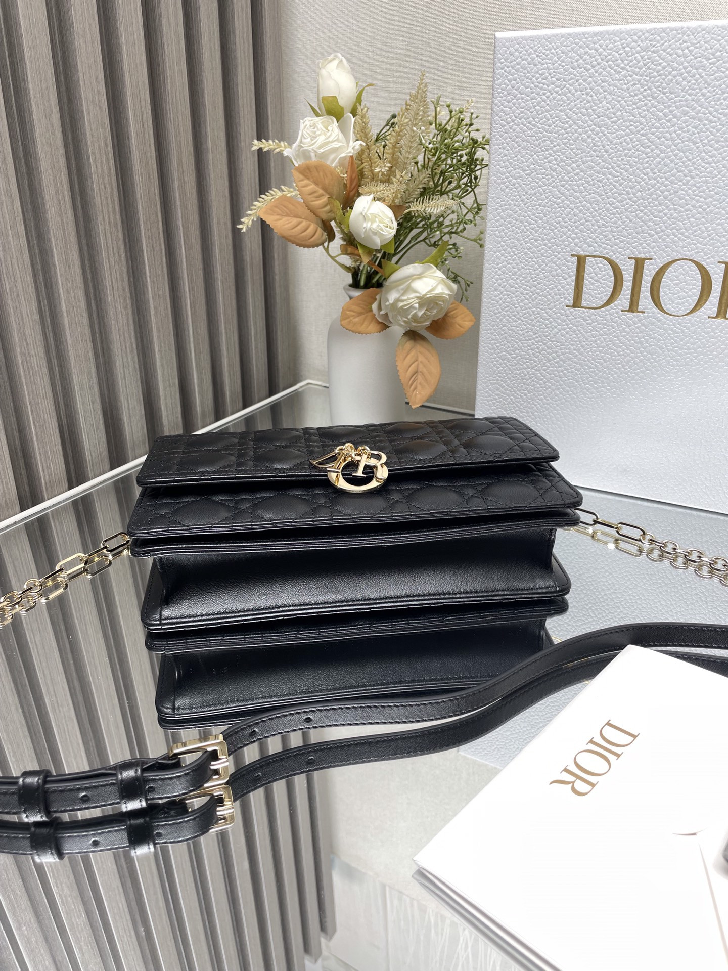 My Dior Top Handle Bag Black 9.5 x 5.5 x 3 inches