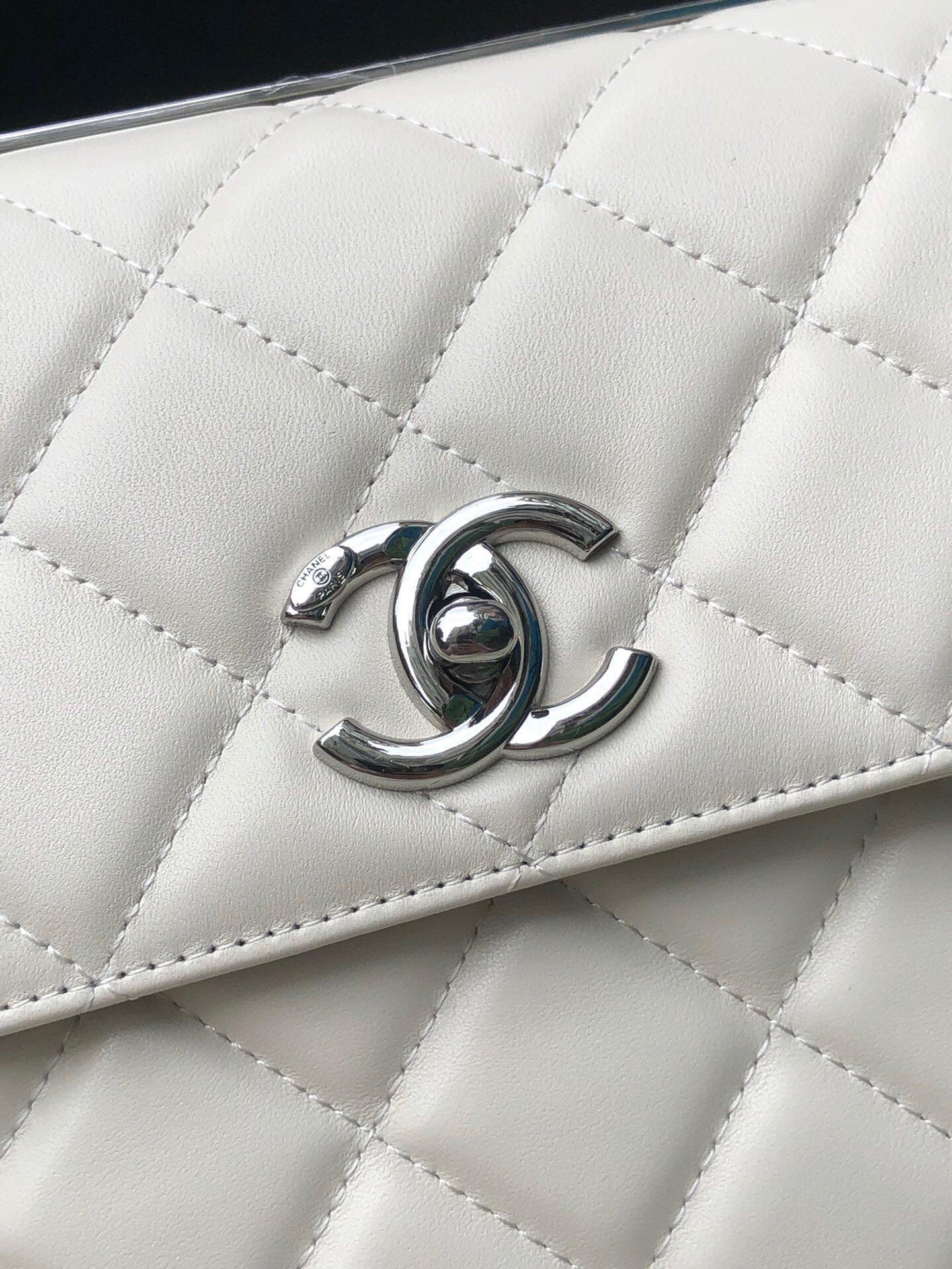 CHANEL FLAP BAG WITH TOP HANDLE 6.6 × 9.8 × 4.7 in