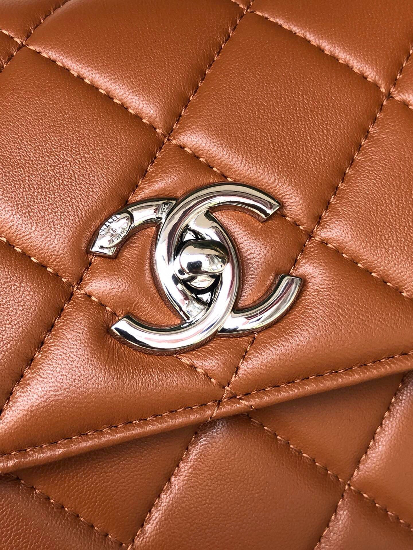CHANEL FLAP BAG WITH TOP HANDLE 6.6 × 9.8 × 4.7 in