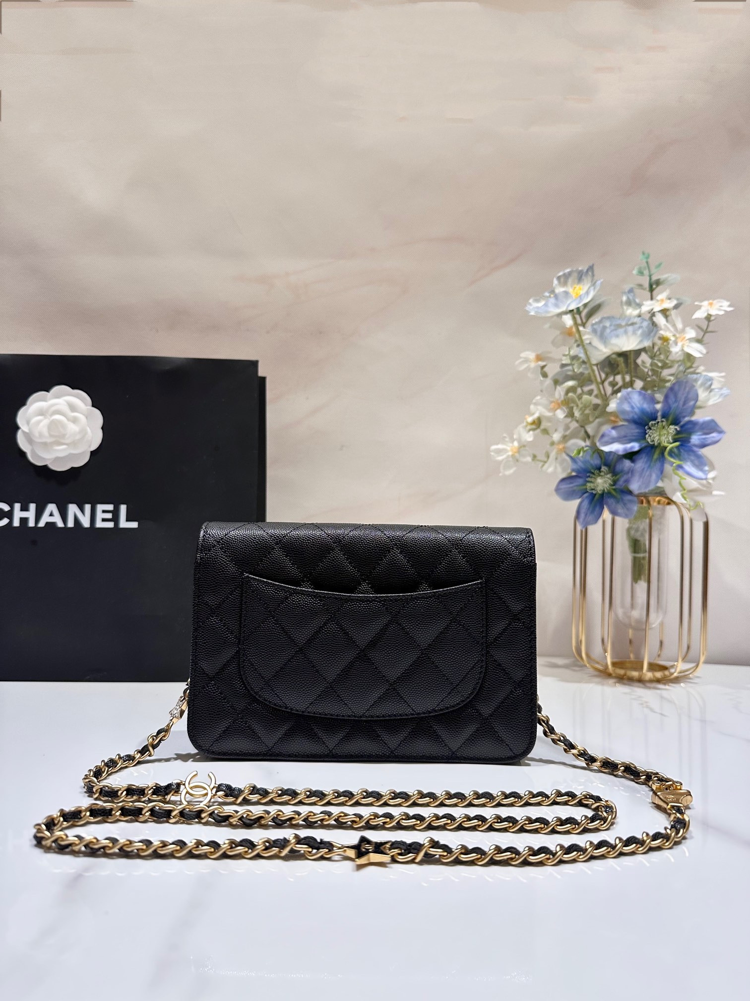 CHANEL CLASSIC WALLET ON CHAIN 4.8 × 7.5 × 1.4 in