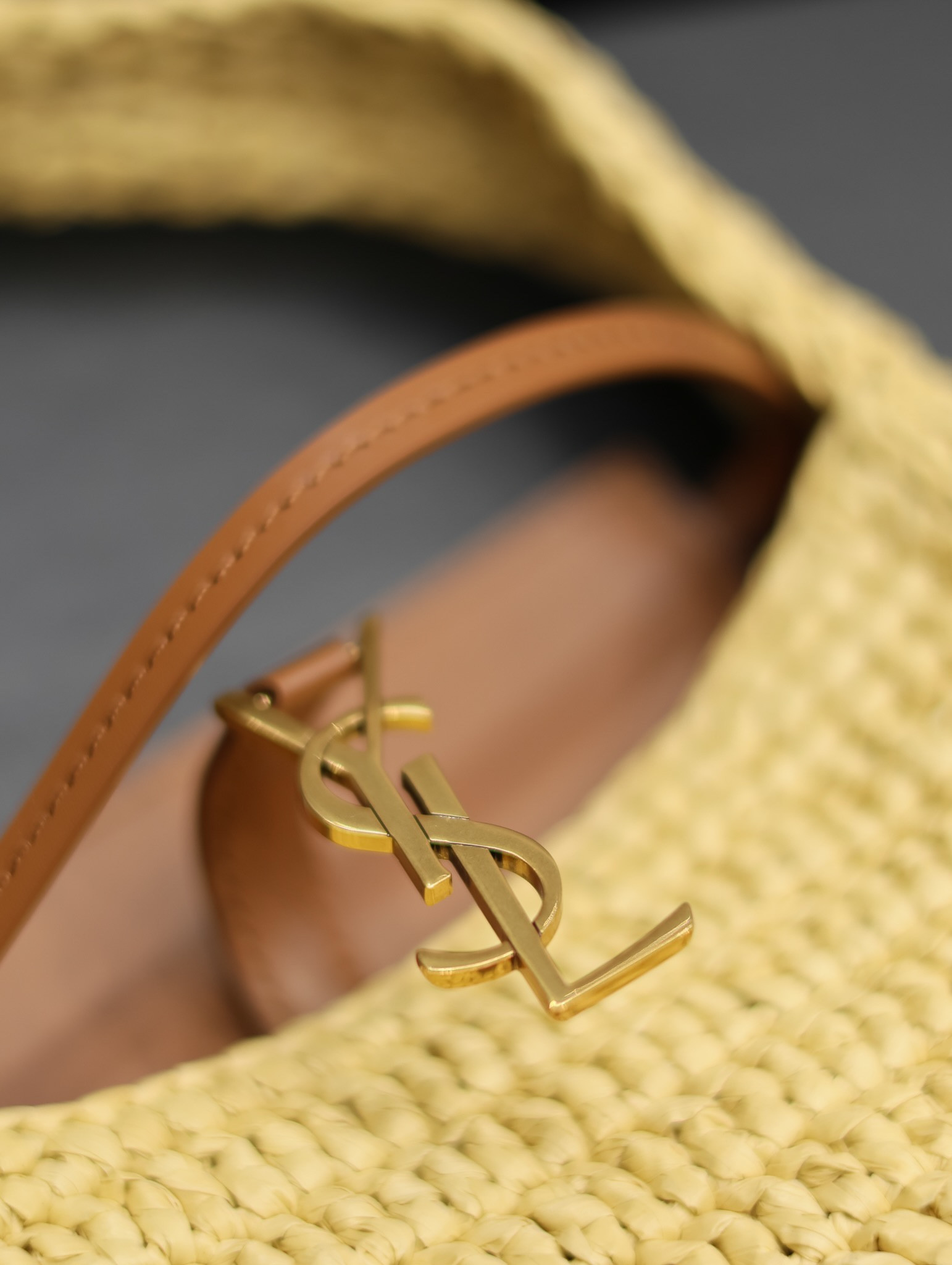 YSL LE 5 À 7 MINI IN RAFFIA Color Natural 7.5X4.5X1.8 INCHES