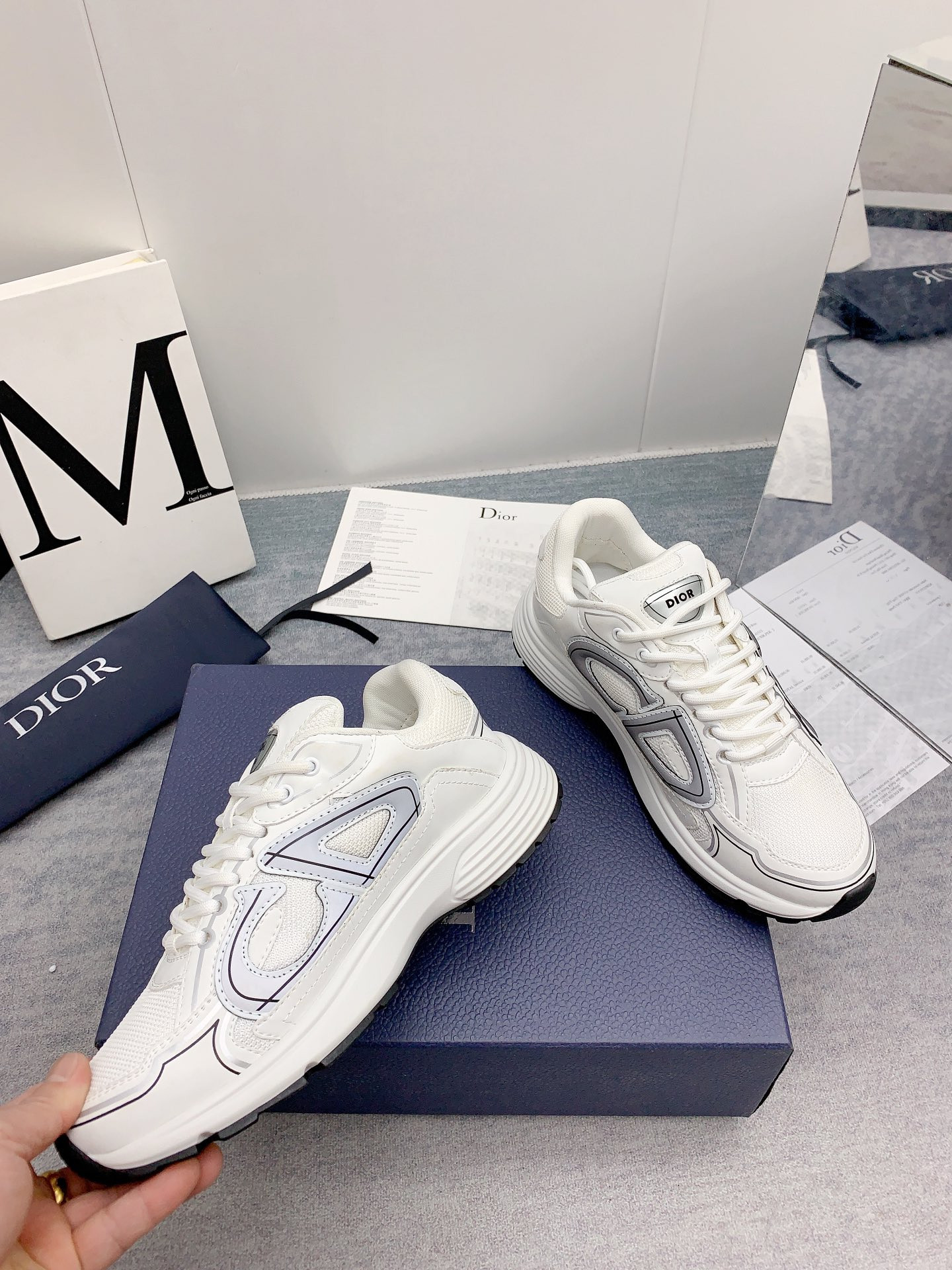 UA DIOR B30 Sneaker White Mesh and Technical Fabric