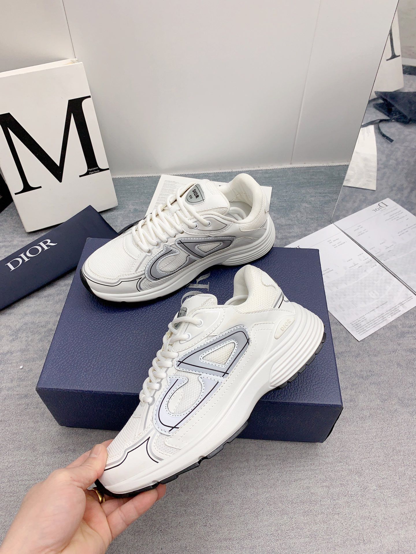 UA DIOR B30 Sneaker White Mesh and Technical Fabric