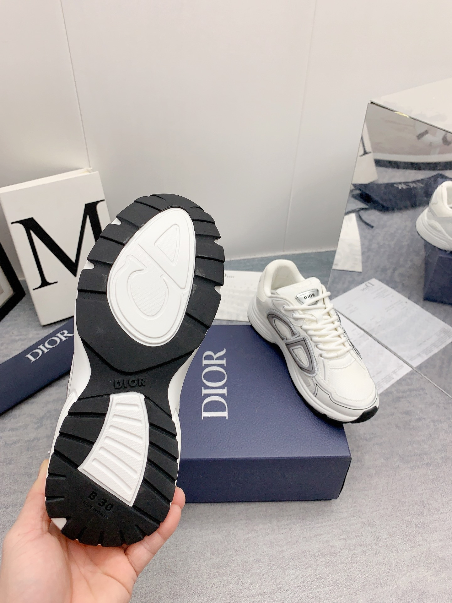 UA DIOR B30 Sneaker White Mesh and Technical Fabric