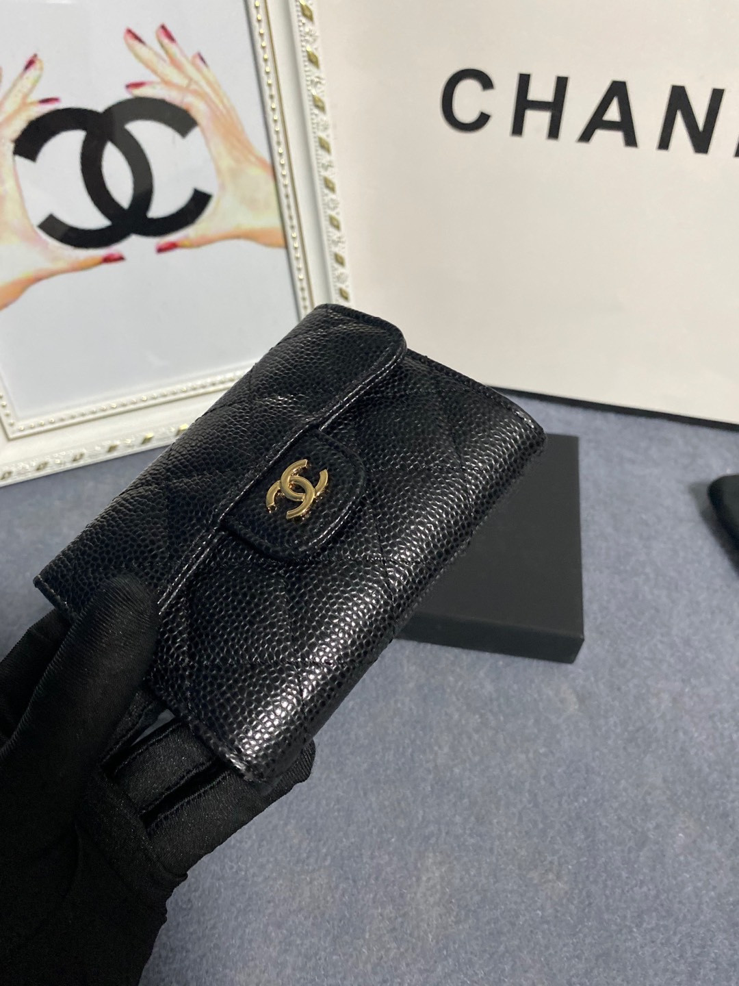 CHANEL FLAP WALLET 12 x 8.5cm
