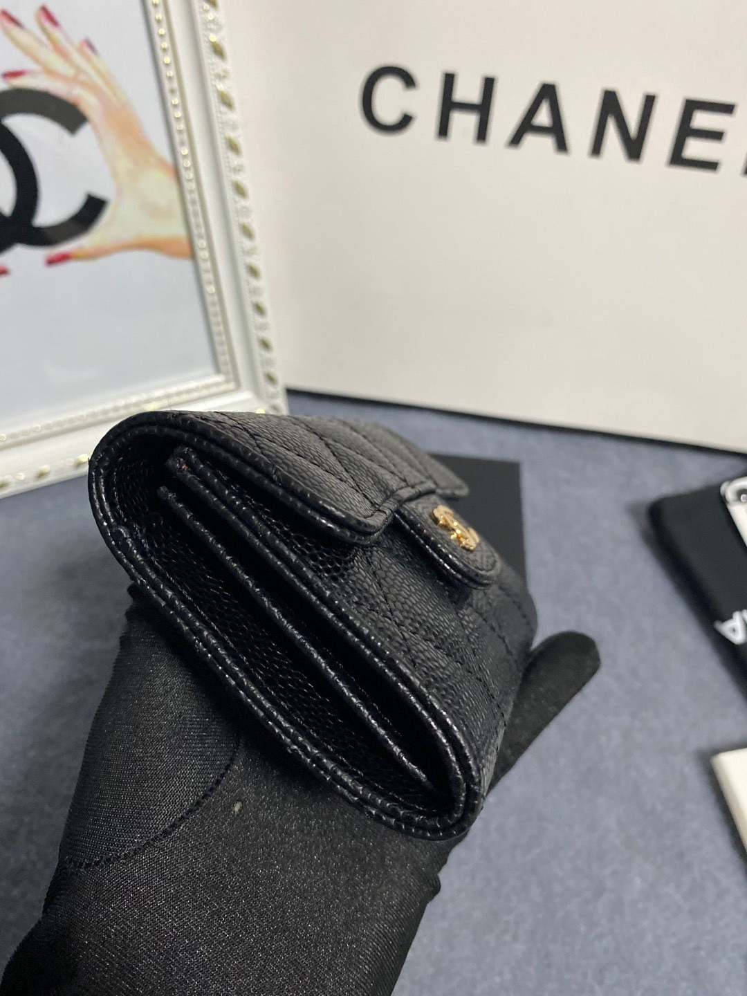 CHANEL FLAP WALLET 12 x 8.5cm