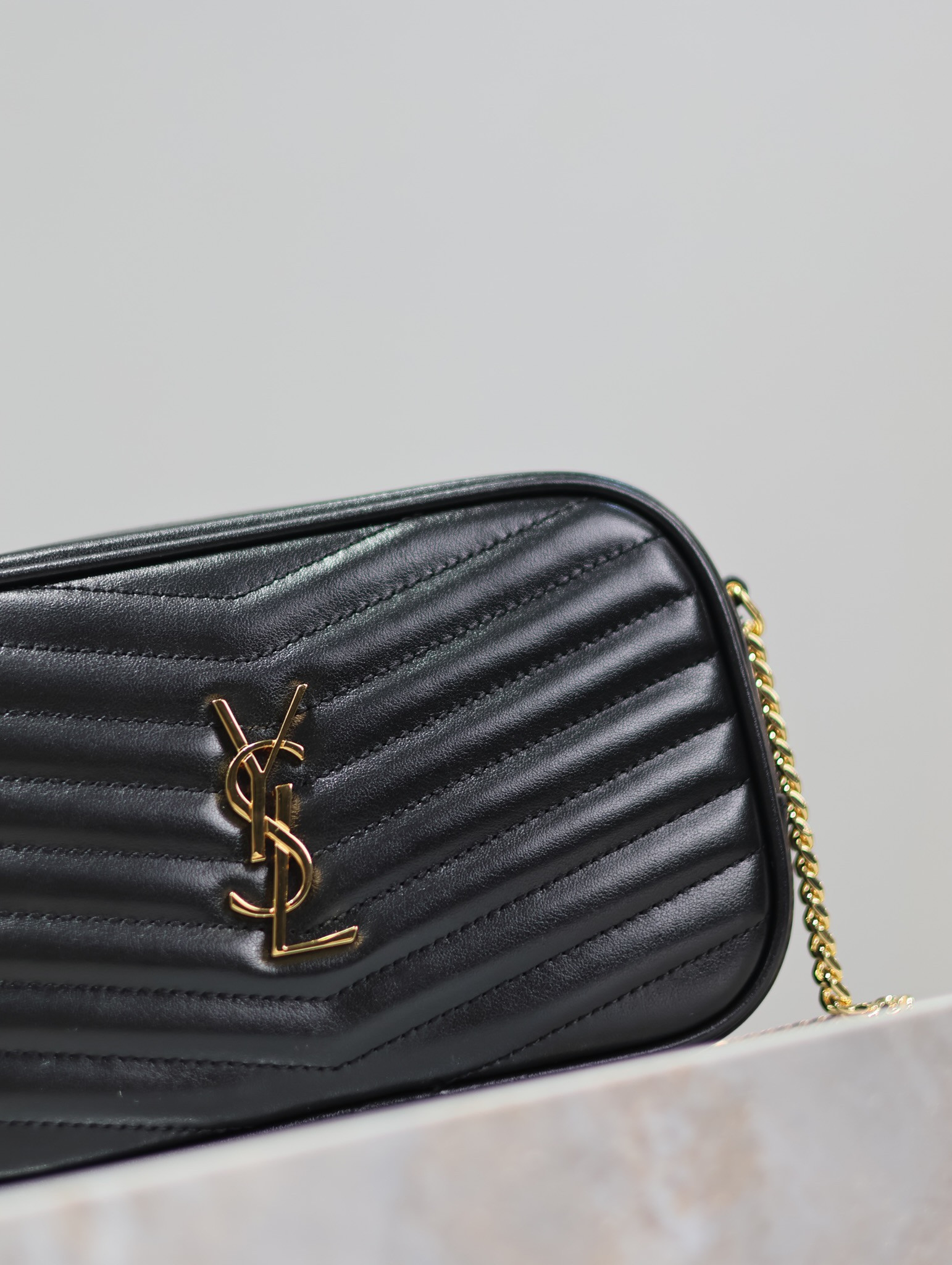 YSL MINI LOU IN QUILTED LEATHER 7.5 X 4.1 X 2 INCHES