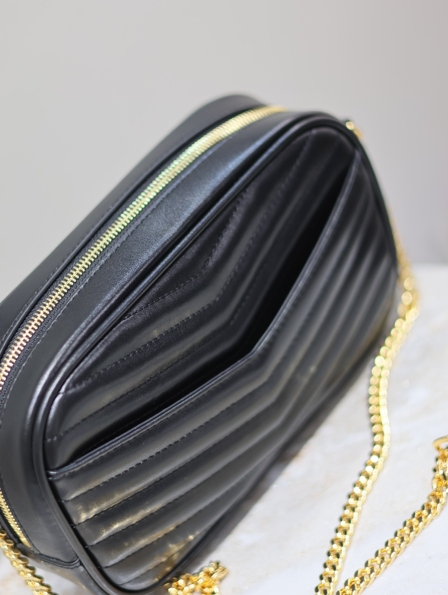 YSL MINI LOU IN QUILTED LEATHER 7.5 X 4.1 X 2 INCHES