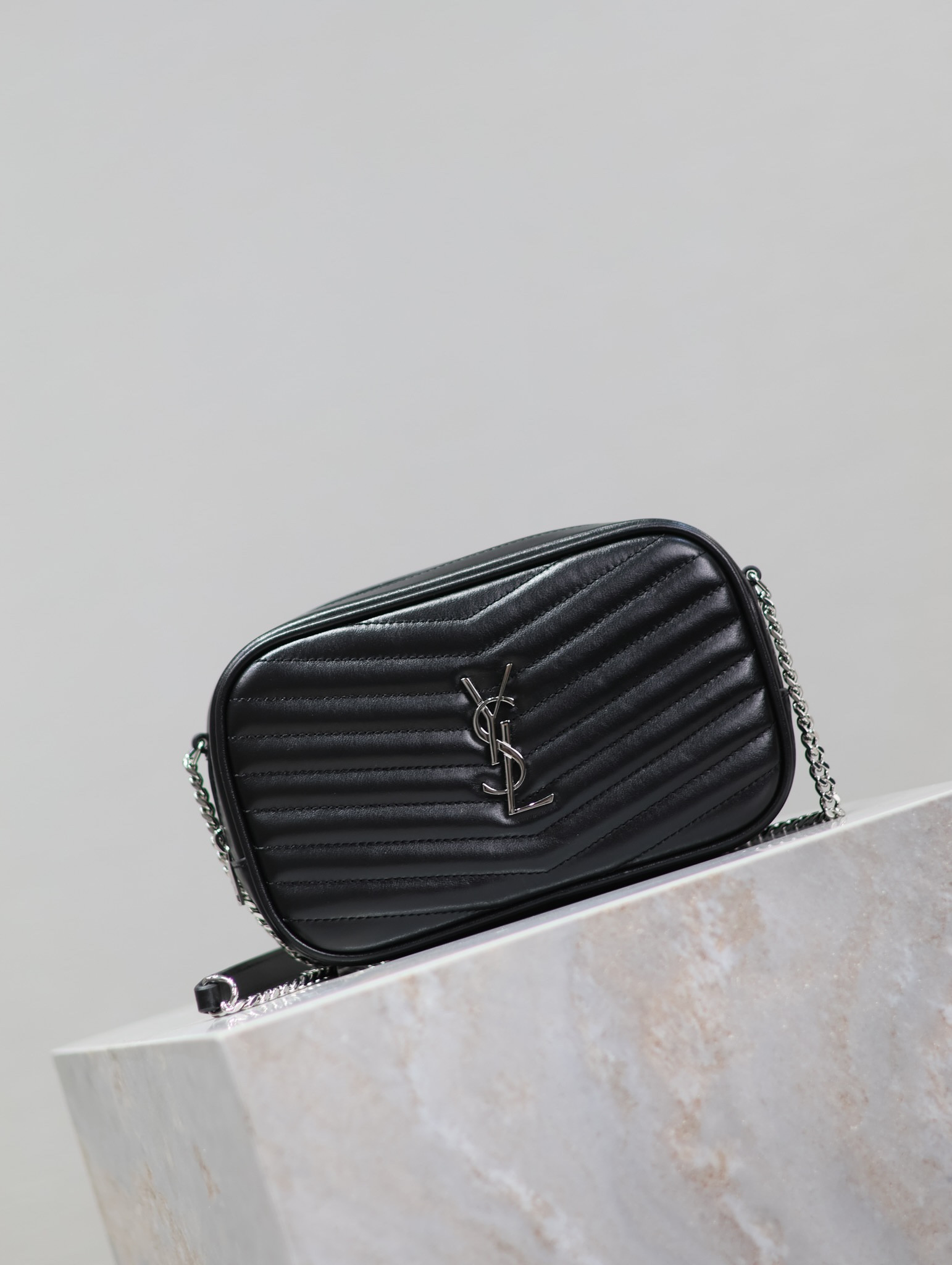 YSL MINI LOU IN QUILTED LEATHER 7.5 X 4.1 X 2 INCHES