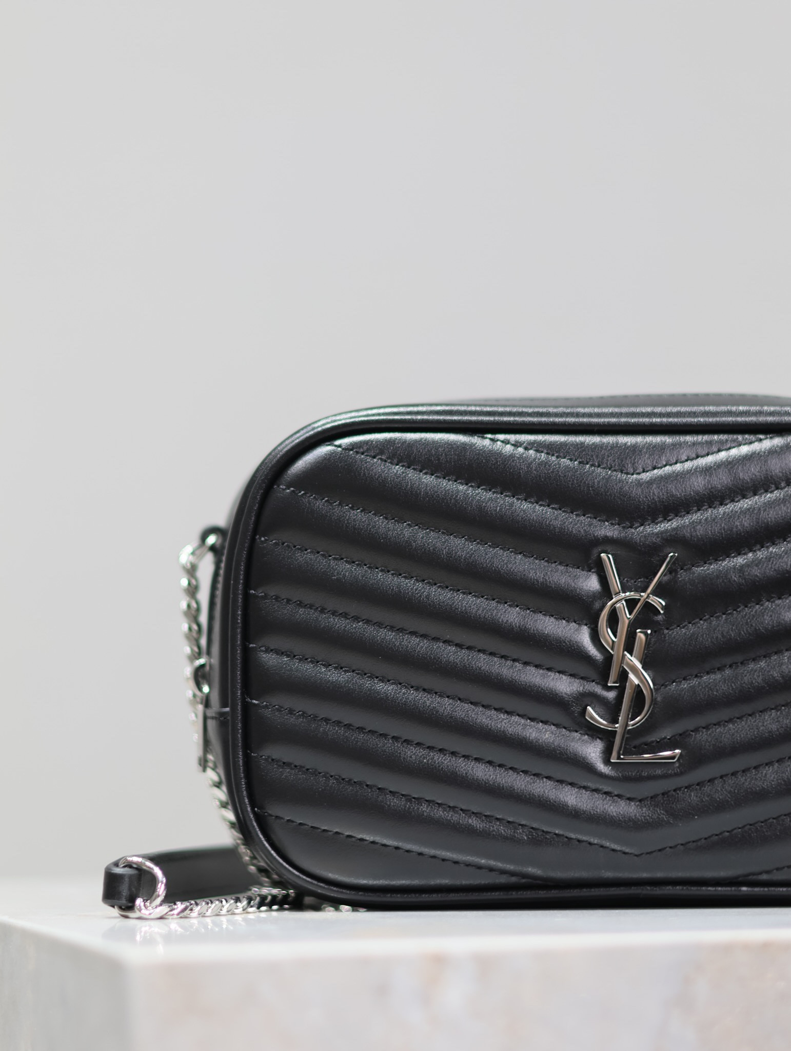YSL MINI LOU IN QUILTED LEATHER 7.5 X 4.1 X 2 INCHES
