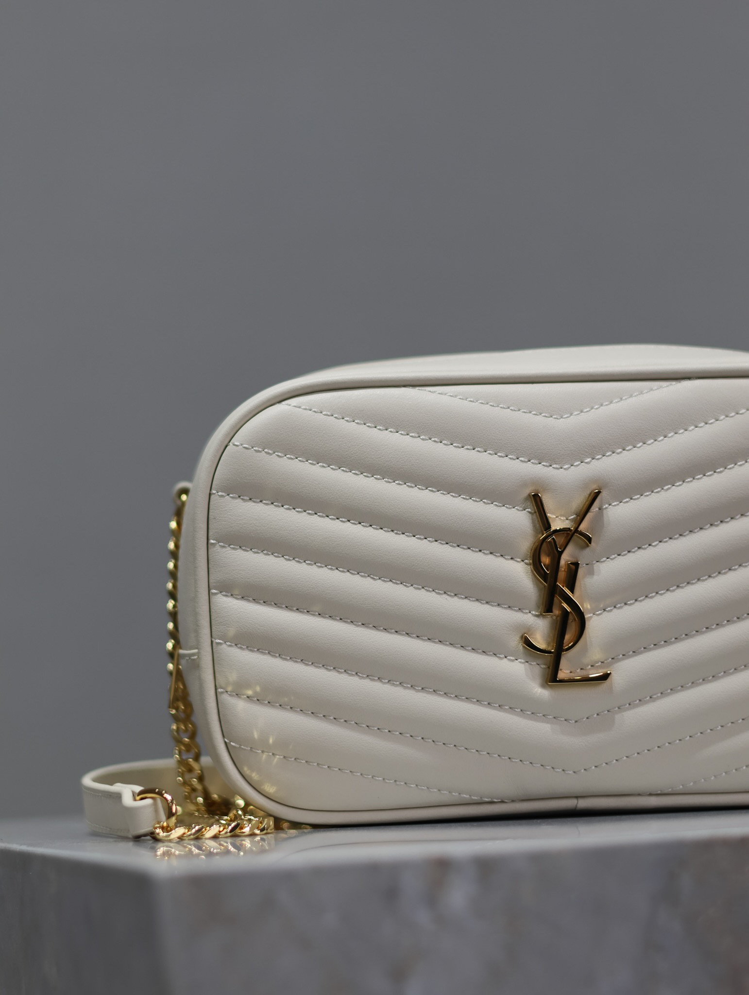 YSL MINI LOU IN QUILTED LEATHER 7.5 X 4.1 X 2 INCHES