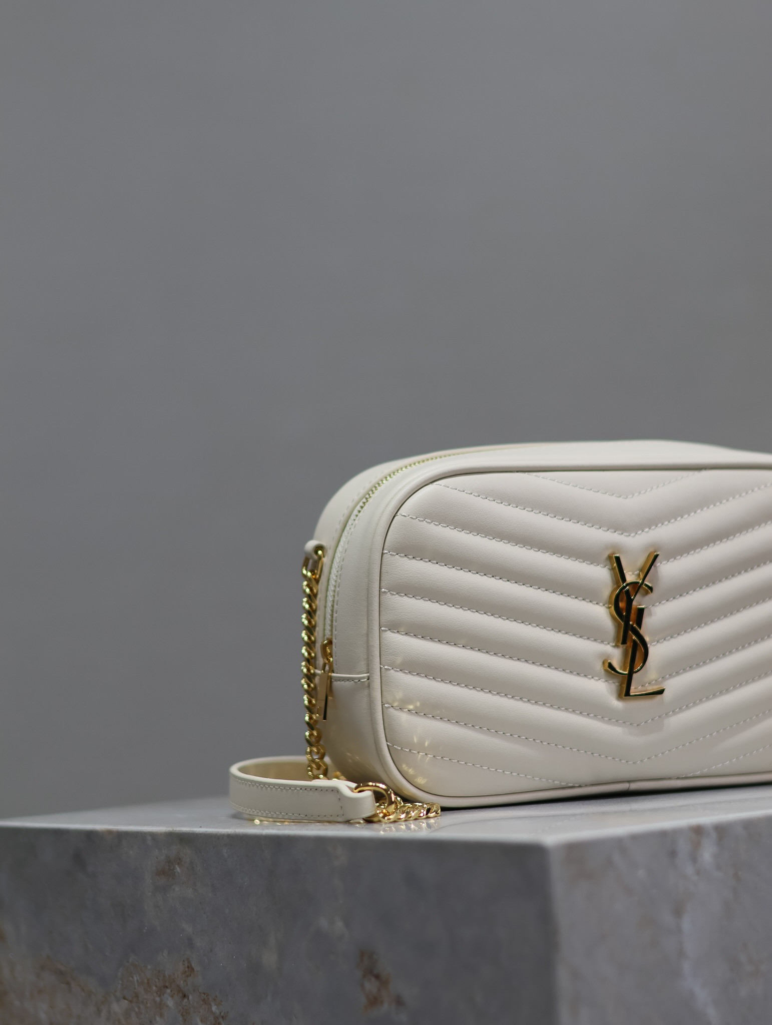YSL MINI LOU IN QUILTED LEATHER 7.5 X 4.1 X 2 INCHES