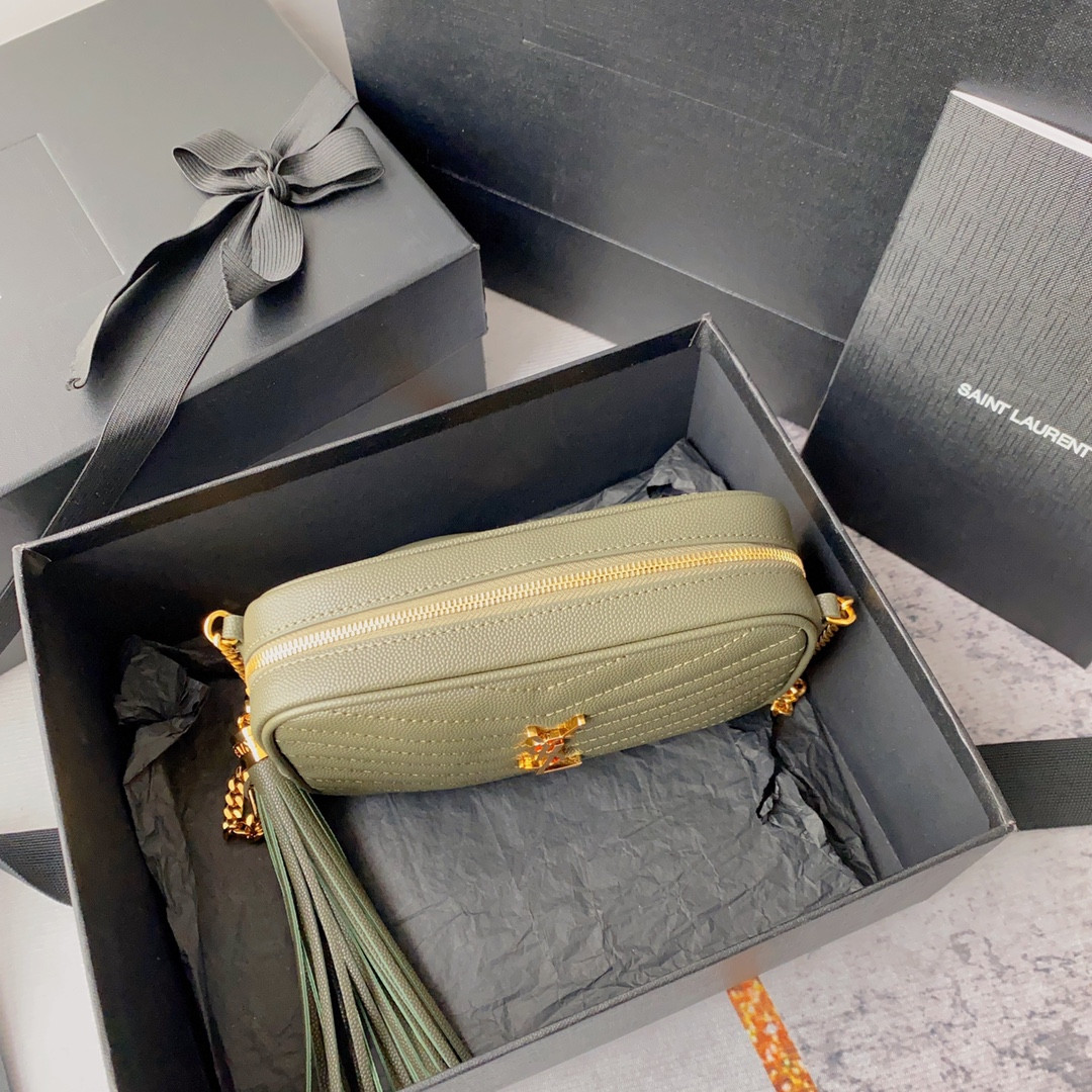 YSL MINI LOU IN QUILTED LEATHER 7.5 X 4.1 X 2 INCHES