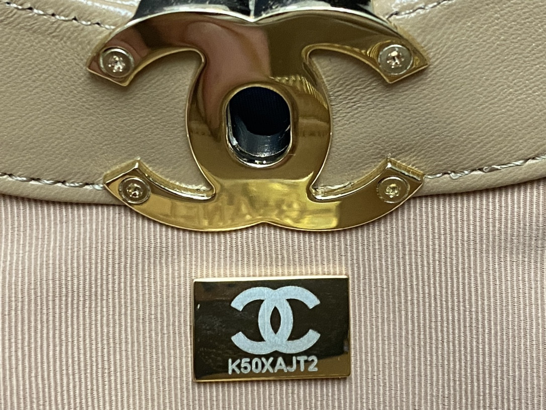 CHANEL SHOPPING BAG Shiny Lambskin & Gold-Tone Metal 11.7 × 14 × 3.5 in