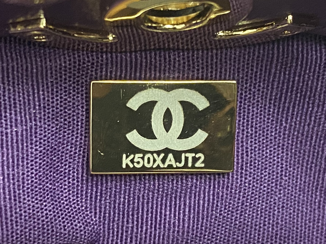 CHANEL SHOPPING BAG Shiny Lambskin & Gold-Tone Metal 11.7 × 11.3 × 3.5 in