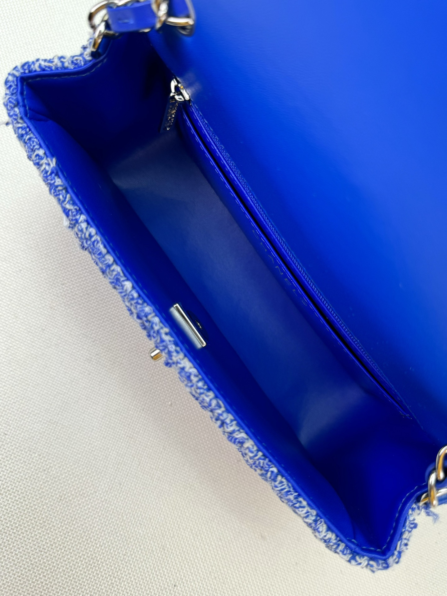 CHANEL MINI CLASSIC 11.12 HANDBAG Tweed & Silver-Tone Metal 4.7 × 7.8 × 2.3 in