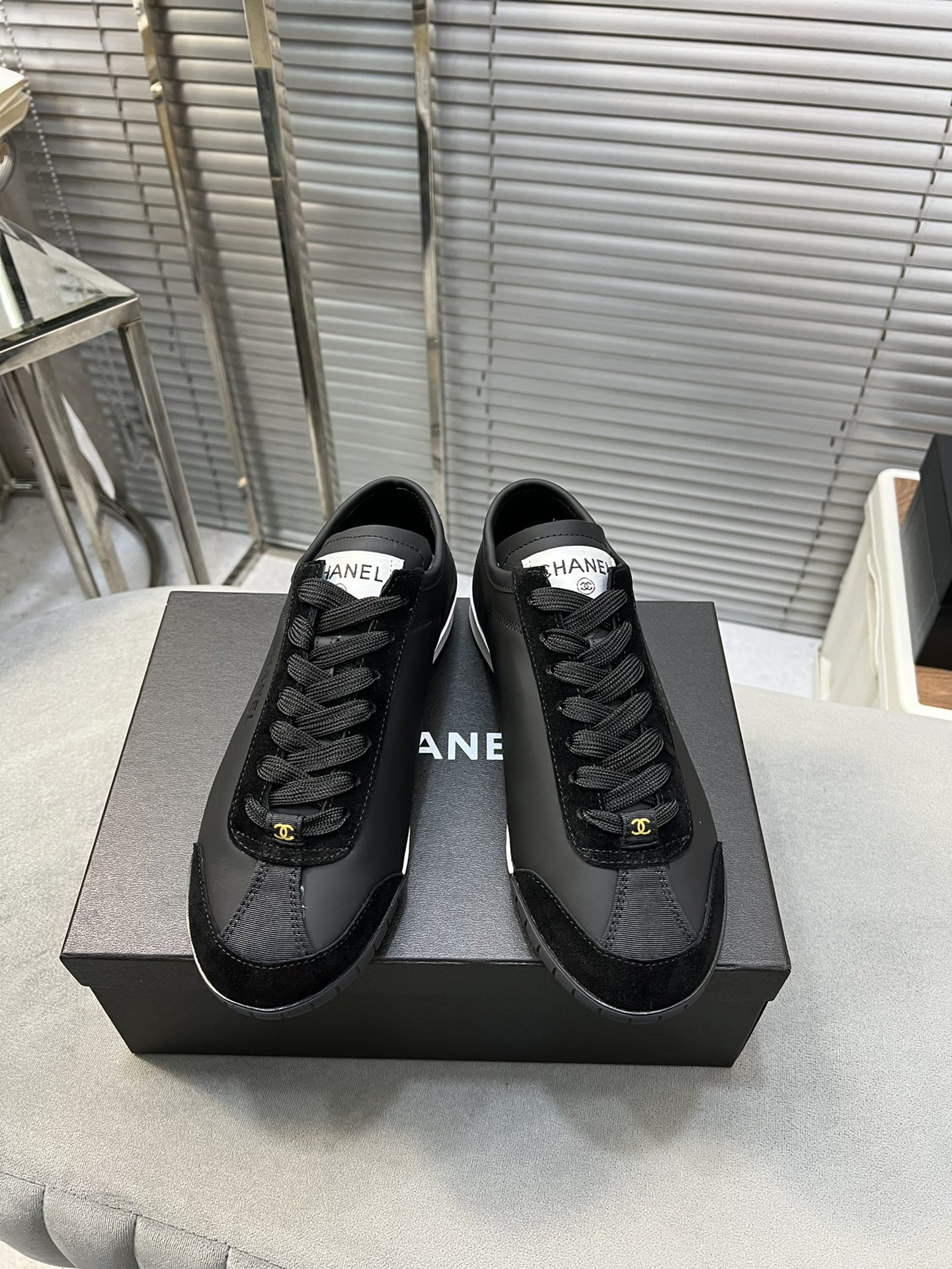 UA CHANEL SNEAKERS Calfskin & Suede Calfskin Black