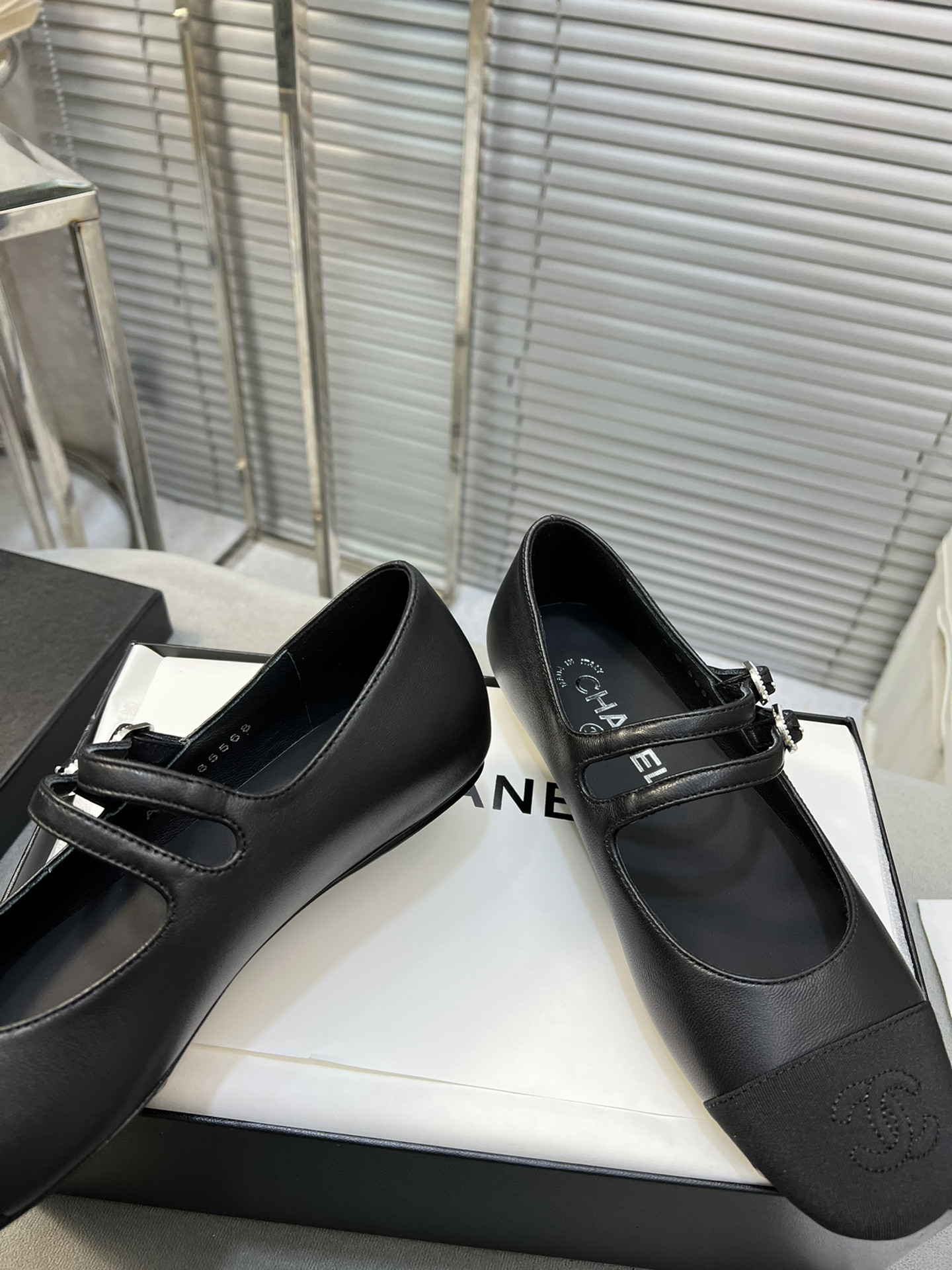 UA CHANEL MARY JANES Lambskin & Grosgrain