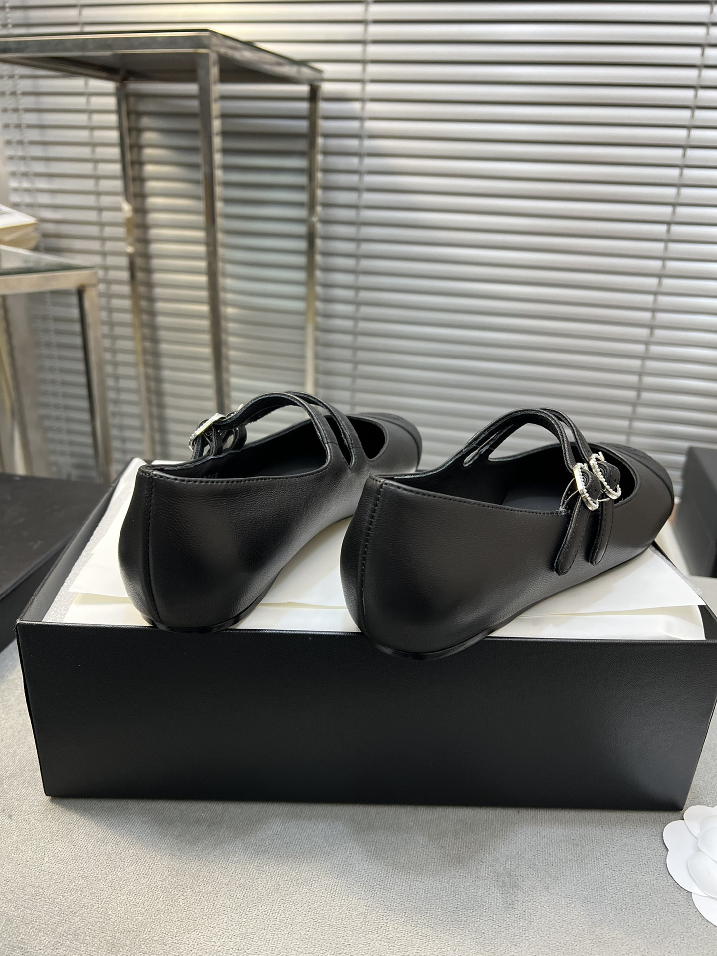 UA CHANEL MARY JANES Lambskin & Grosgrain