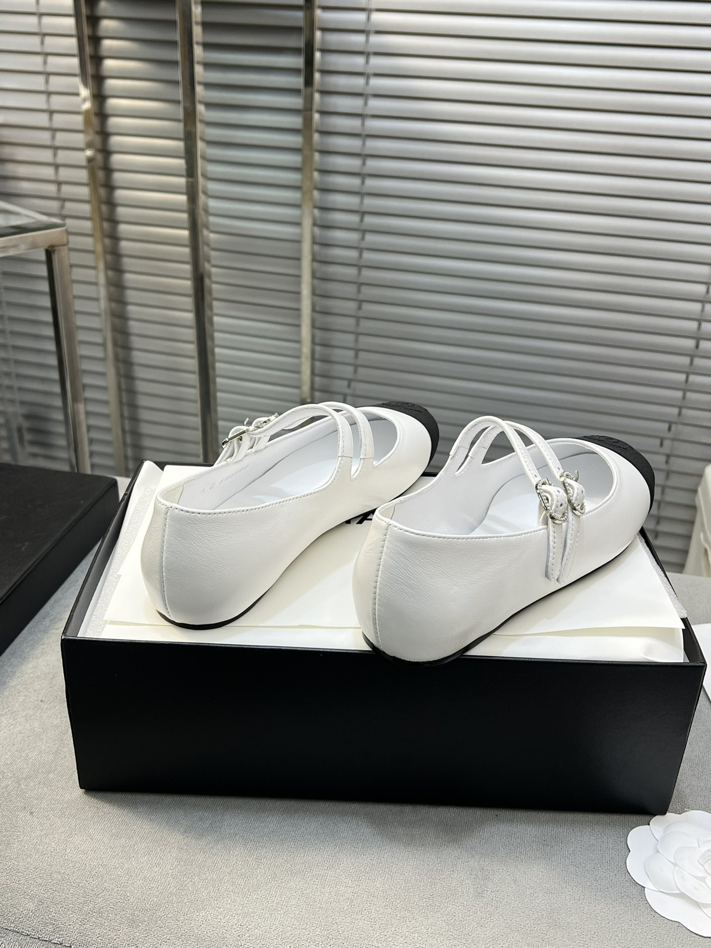 UA CHANEL MARY JANES Lambskin & Grosgrain