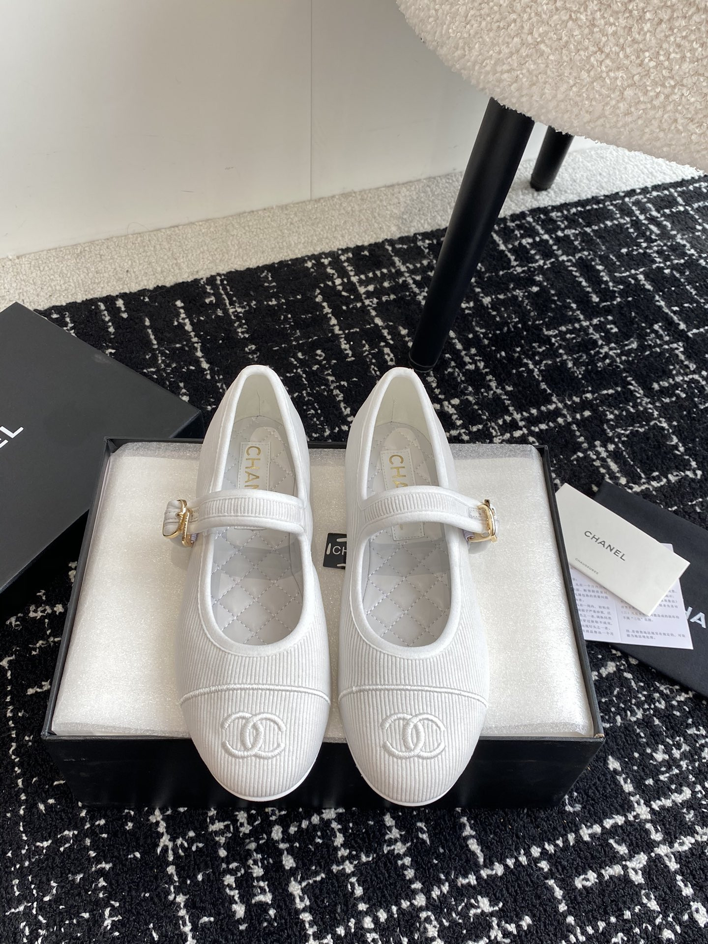 UA CHANEL MARY JANES Cotton & Silk