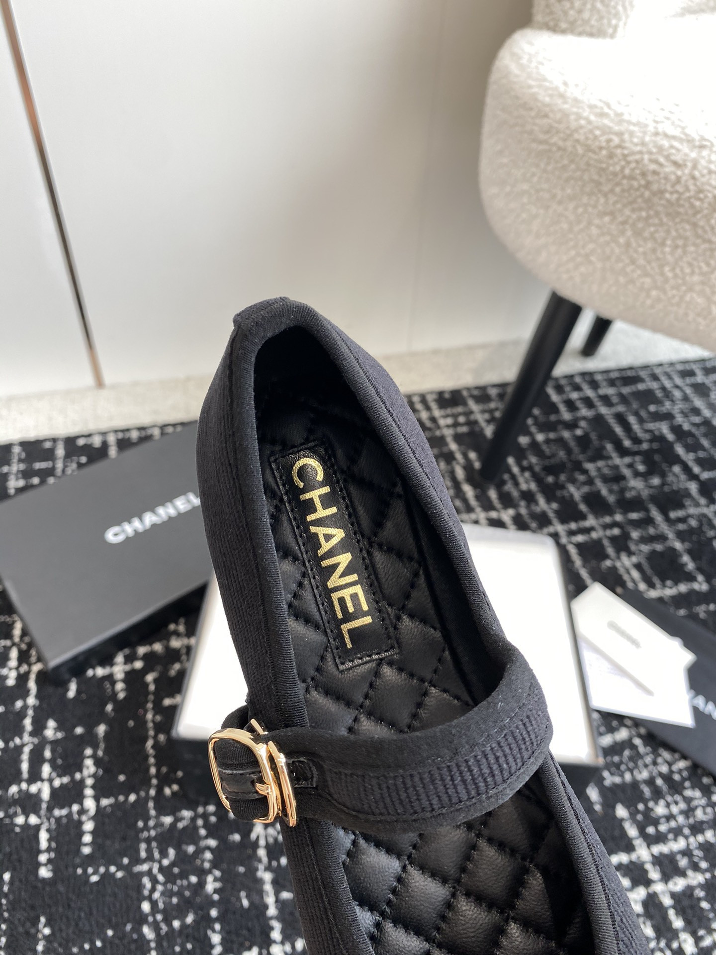 UA CHANEL MARY JANES Cotton & Silk